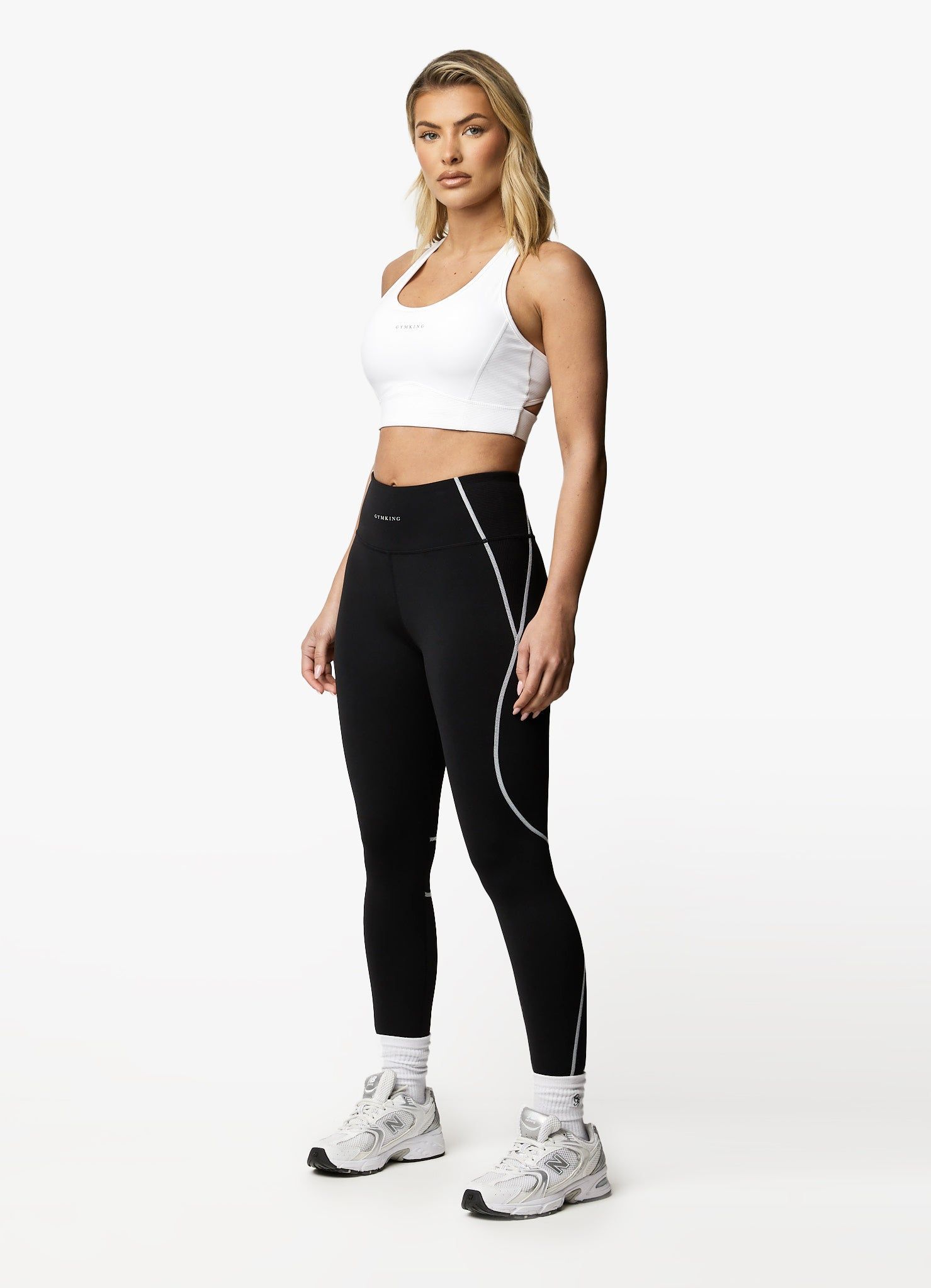 Gym King Motivate Legging - Black/White sold by The Gym King product image thumbnail 4