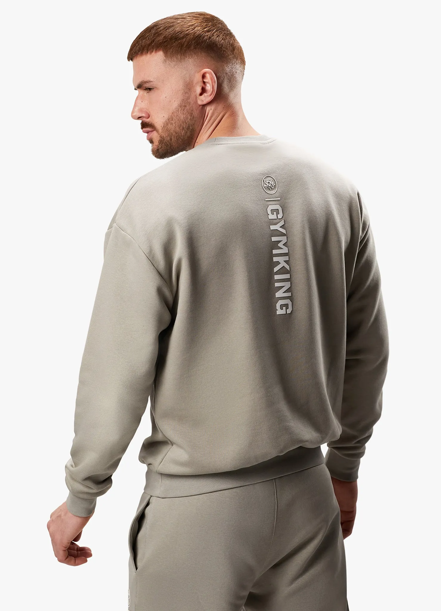 Gym King Aventus Drop Shoulder Crew - Taupe sold by The Gym King