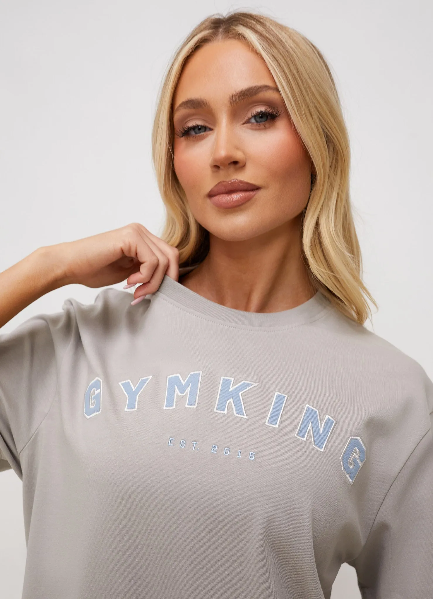 Gym King Shadow Boyfriend Tee - Dove Grey sold by The Gym King product image thumbnail 3