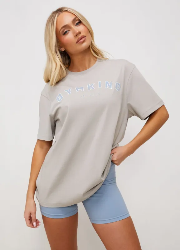 Gym King Shadow Boyfriend Tee - Dove Grey sold by The Gym King