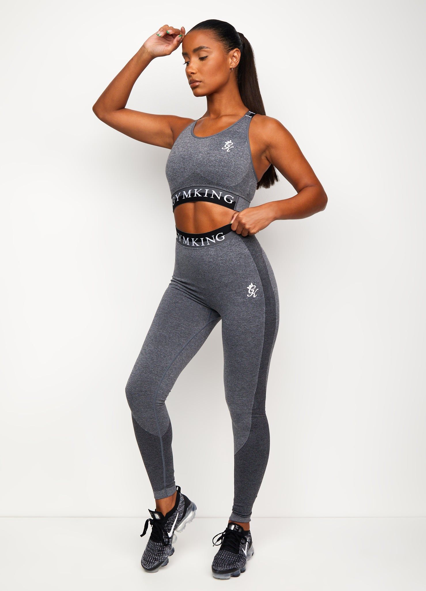 Gym King Seamless Results Cross Back Sports Bra - Mid Grey Marl sold by The Gym King product image thumbnail 5