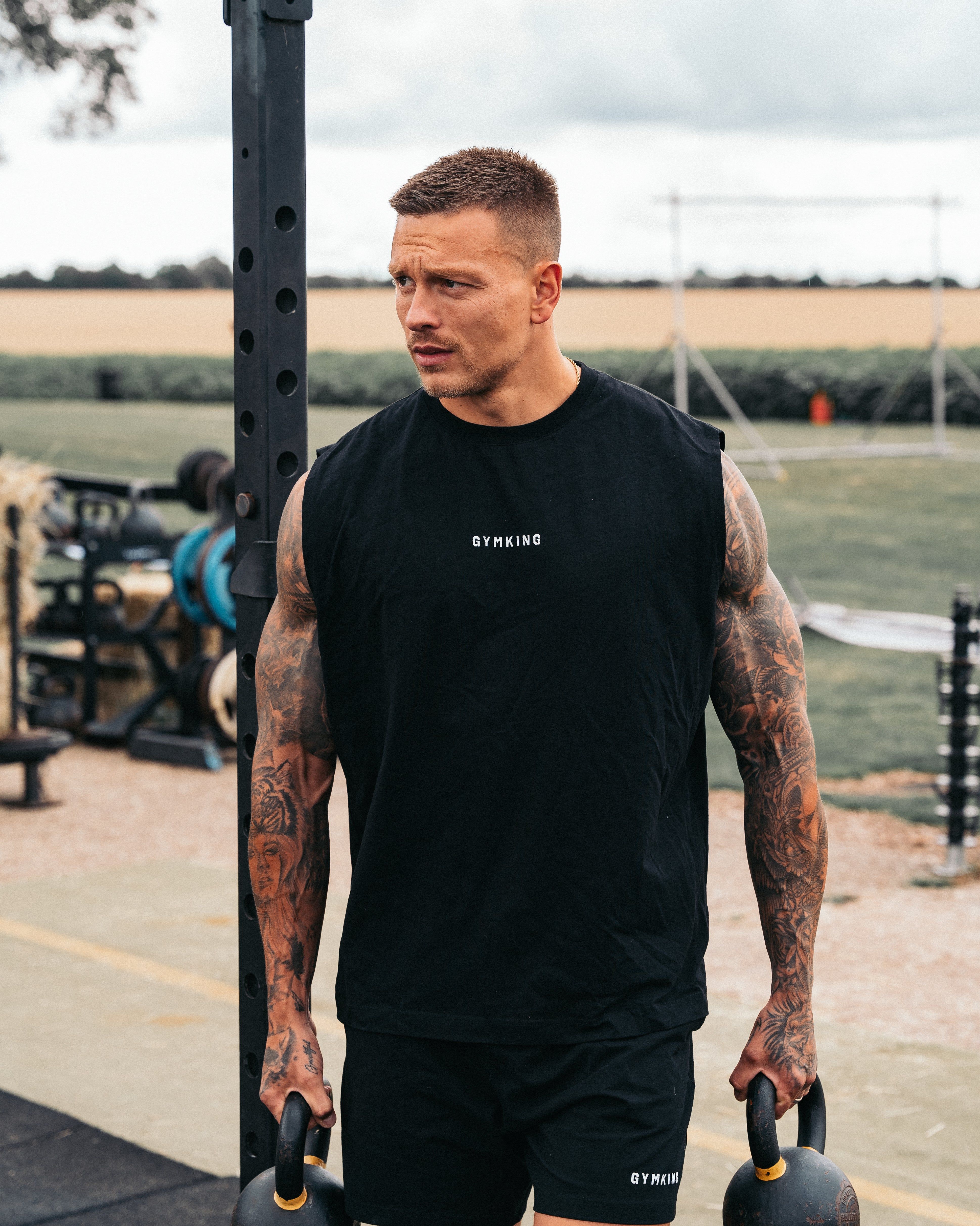 Gym King Training Division Tank - Black/White sold by The Gym King product image thumbnail 4