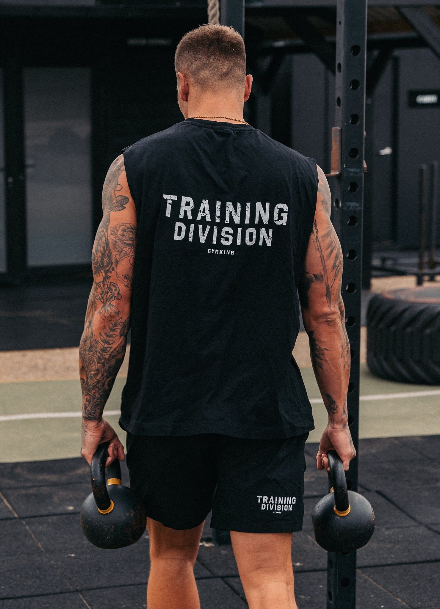 Gym King Training Division Tank - Black/White sold by The Gym King