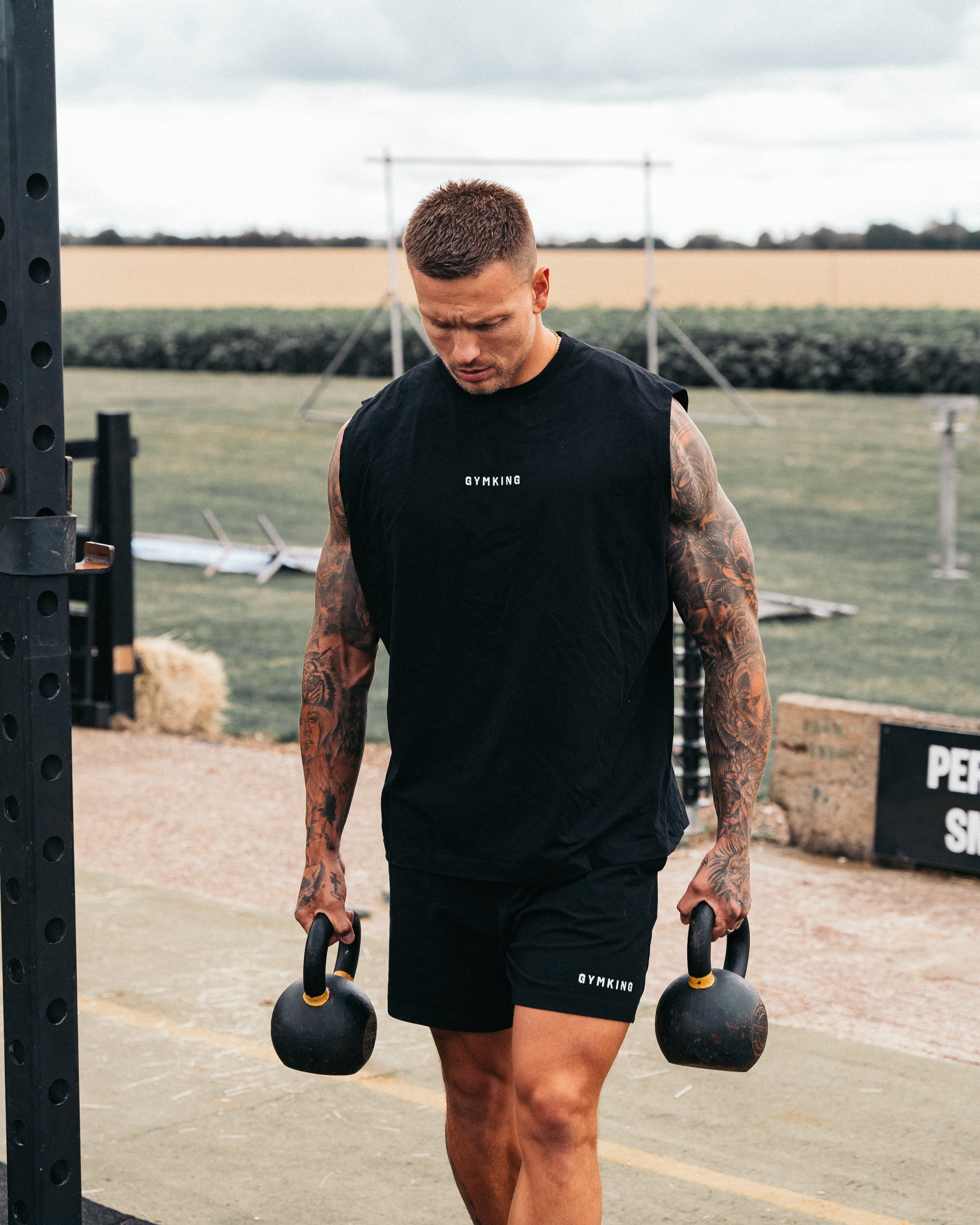 Gym King Training Division Tank - Black/White sold by The Gym King product image thumbnail 3