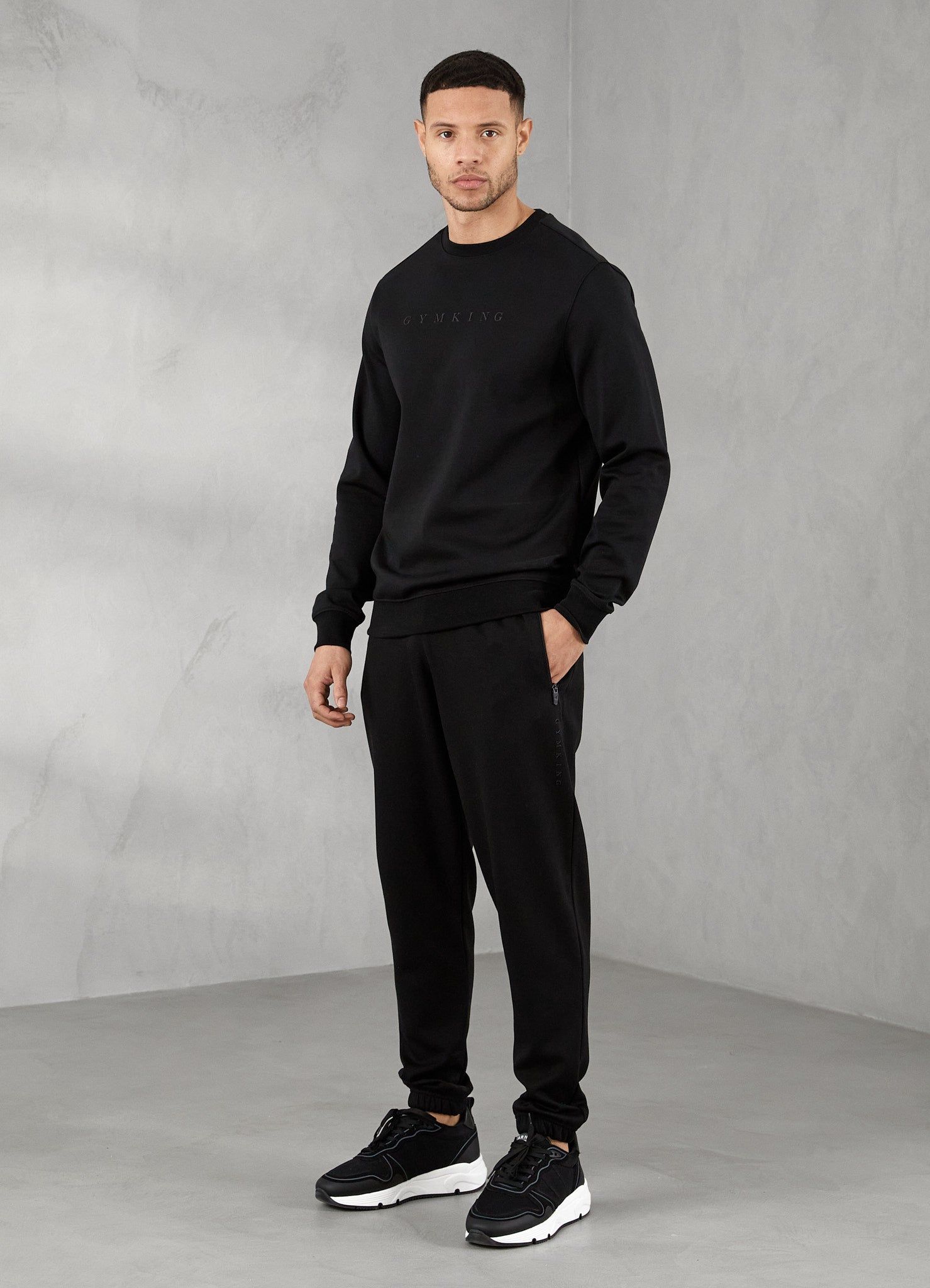 Gym King Linear Print Crew Tracksuit - Black sold by The Gym King product image thumbnail 3