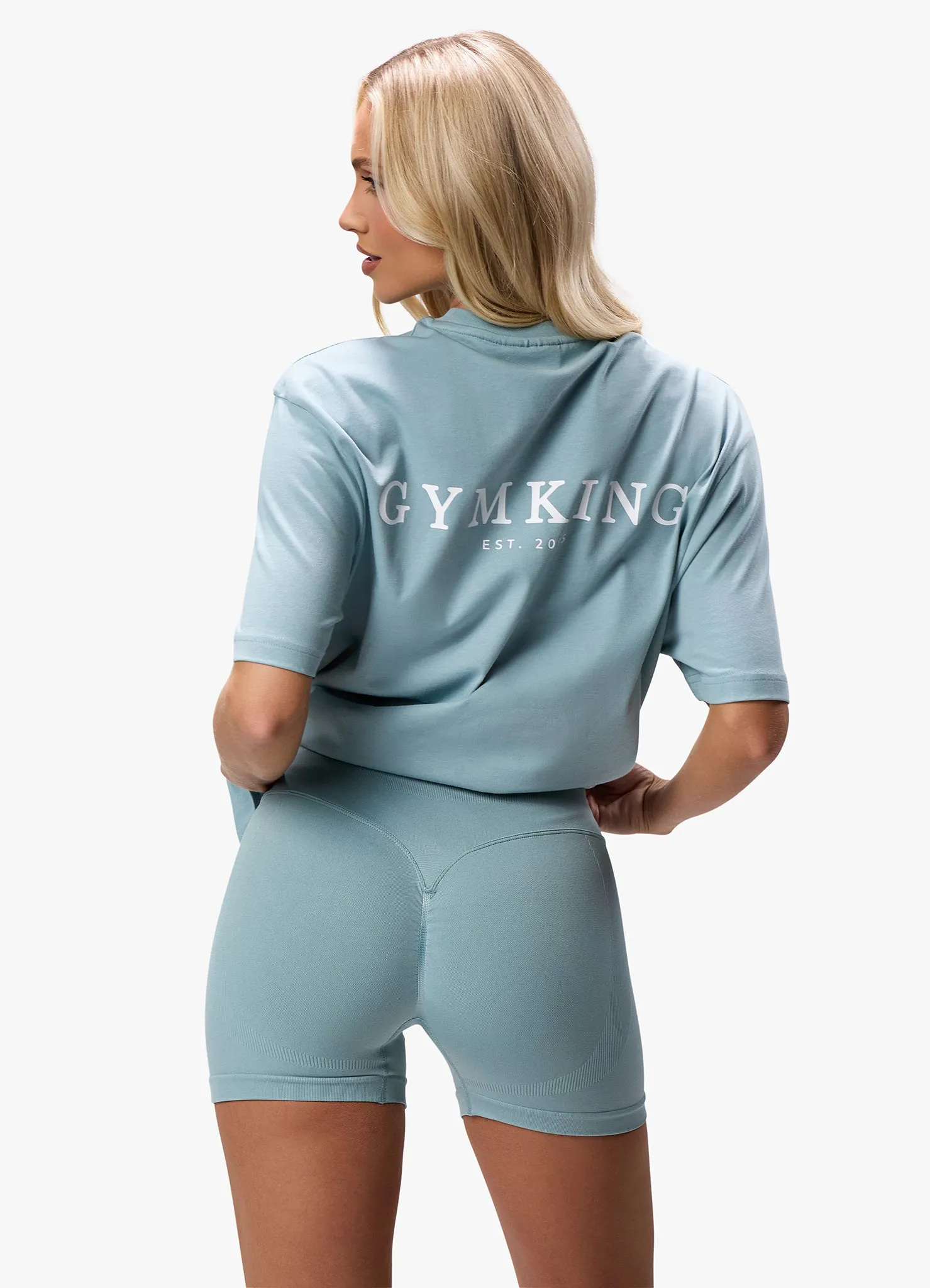 Gym King Established Boyfriend Tee - Stone Blue sold by The Gym King product image thumbnail 5