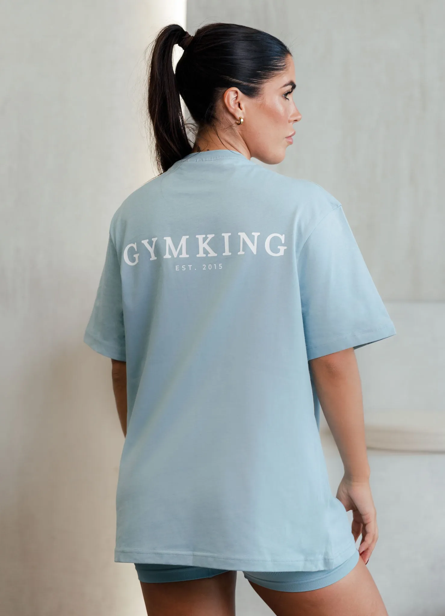 Gym King Established Boyfriend Tee - Stone Blue sold by The Gym King
