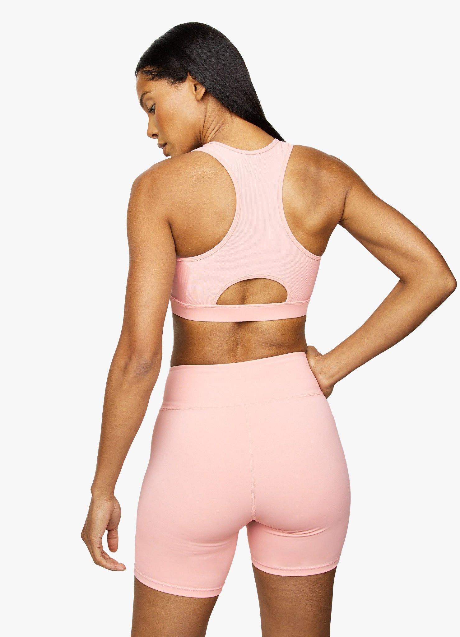 Gym King Stamina Texture Racer Back Bra - Blush Pink/Chilli Red sold by The Gym King product image thumbnail 3