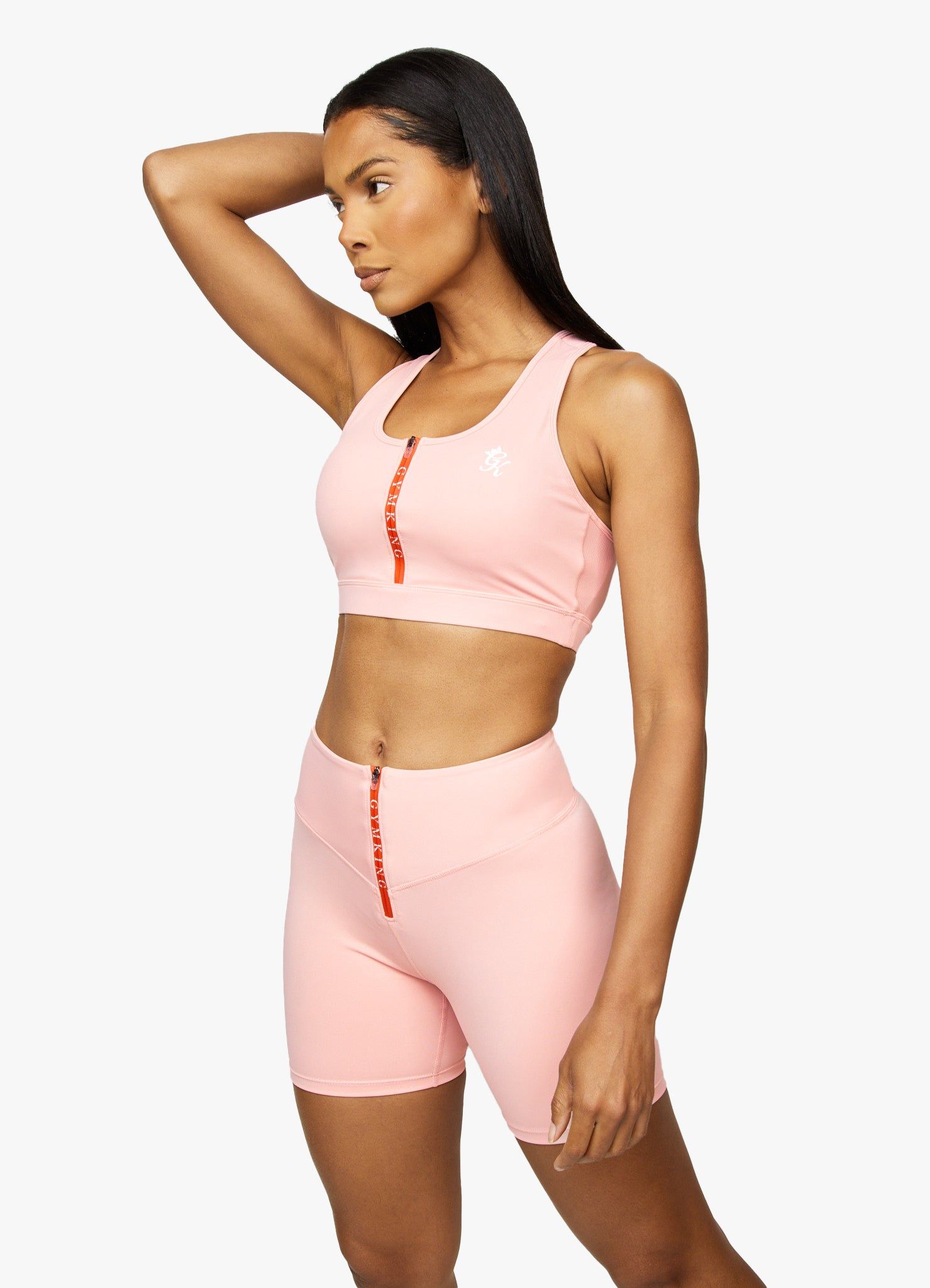 Gym King Stamina Texture Racer Back Bra - Blush Pink/Chilli Red sold by The Gym King product image thumbnail 5