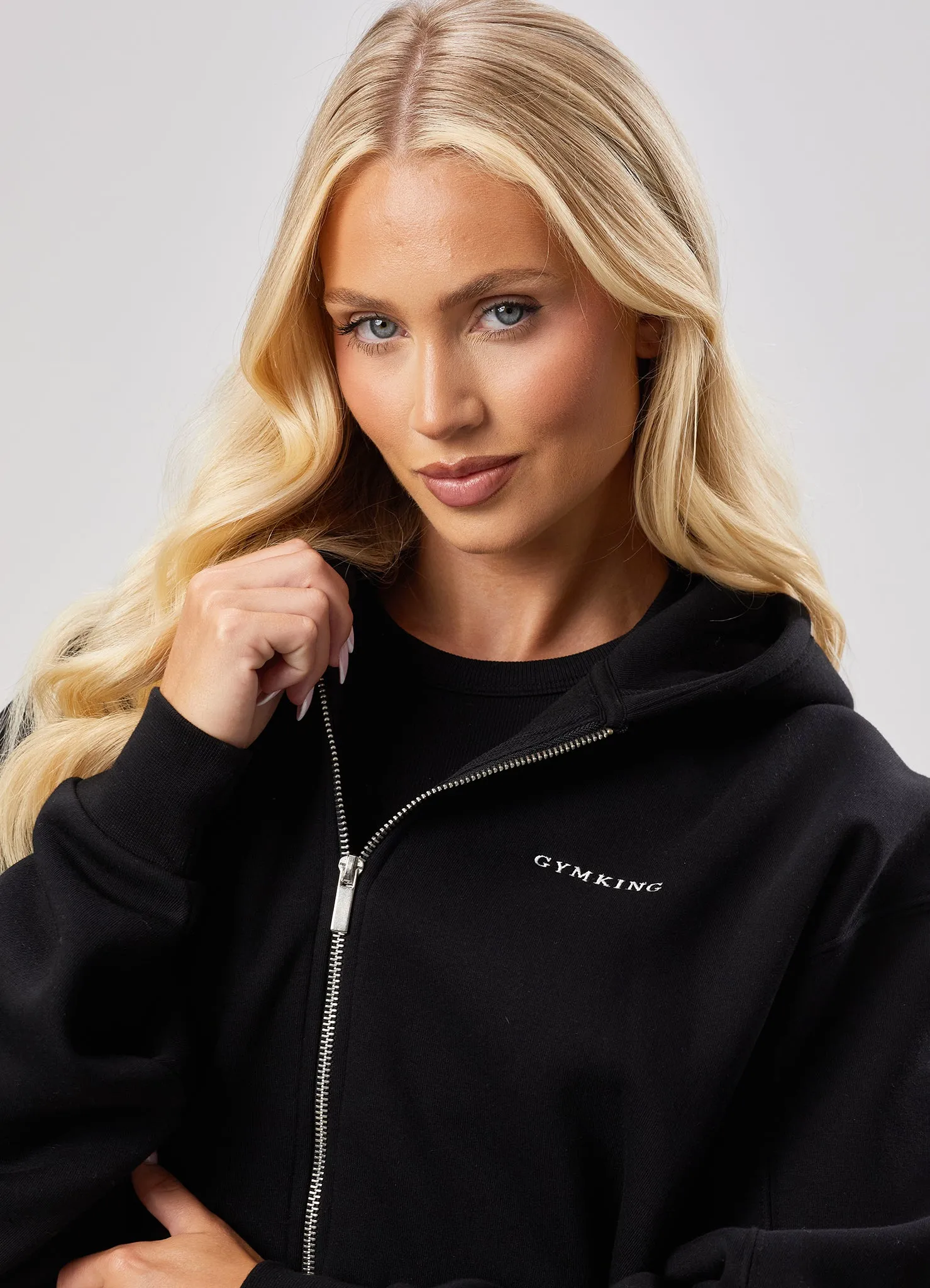 Gym King 365 Oversized Zip Up Hoodie - Black sold by The Gym King product image thumbnail 5
