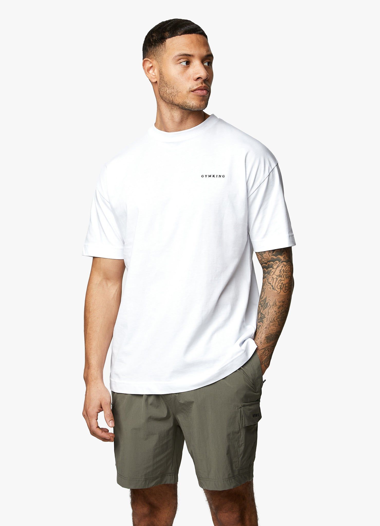 Gym King Premium Linear Tee - White sold by The Gym King product image thumbnail 5