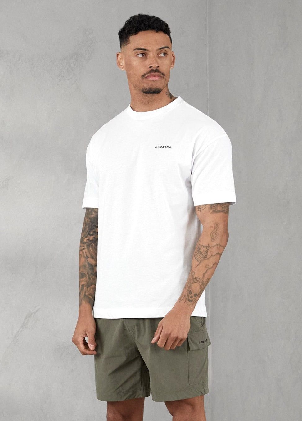 Gym King Premium Linear Tee - White sold by The Gym King