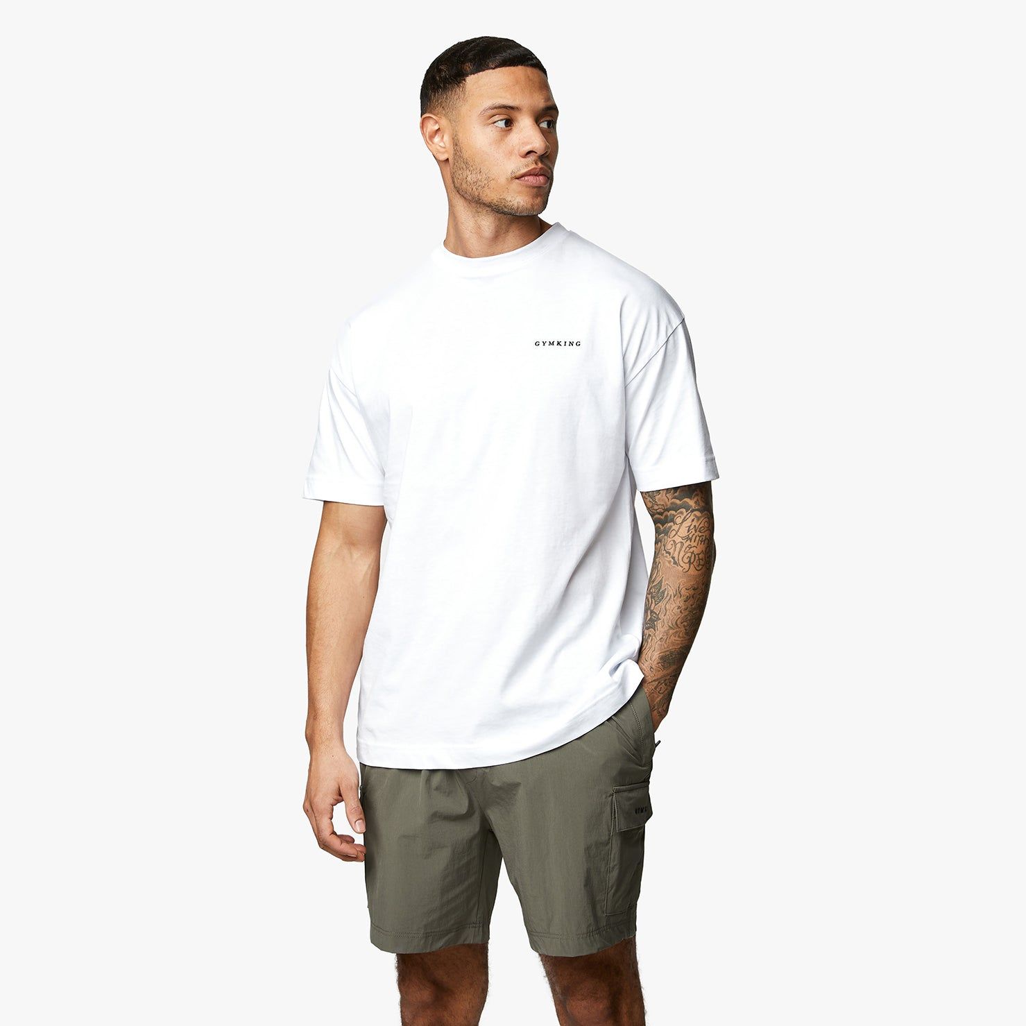 Gym King Premium Linear Tee - White sold by The Gym King product image thumbnail 2