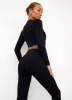Gym King Evolve Long Sleeve Crop Tee - Black sold by The Gym King