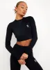 Gym King Evolve Long Sleeve Crop Tee - Black sold by The Gym King