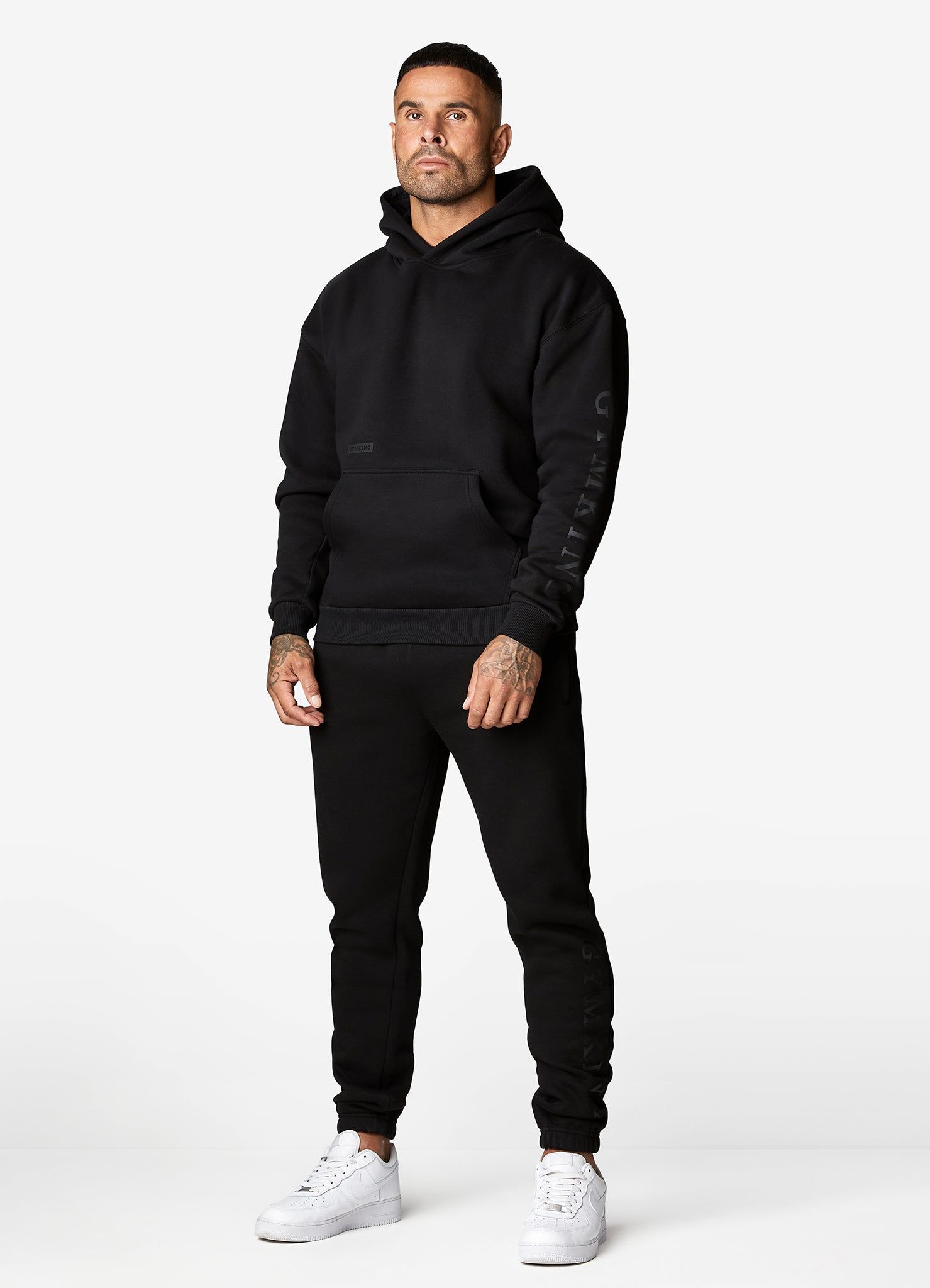 Gym King Covert Linear Logo Tracksuit - Black sold by The Gym King