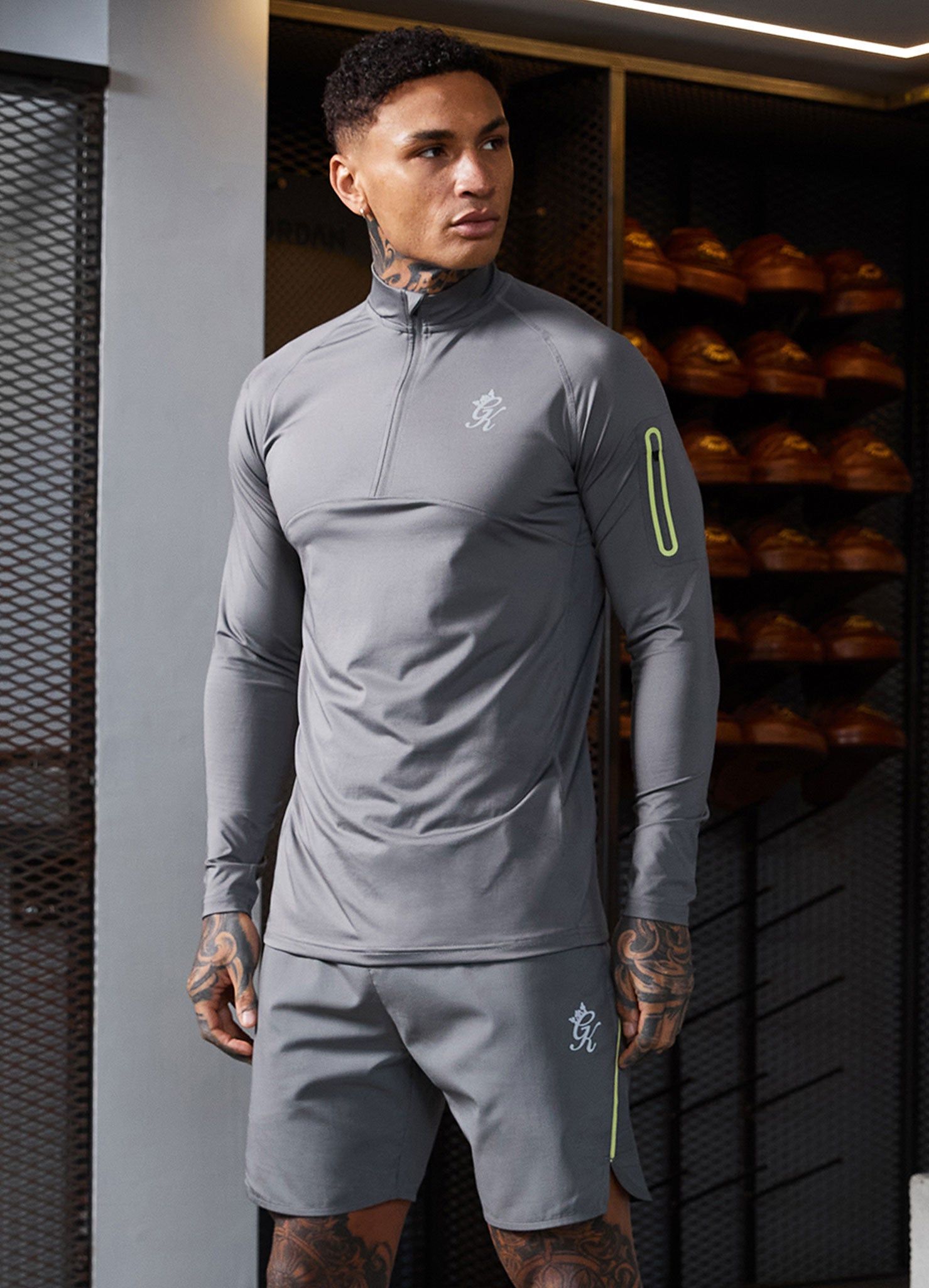 Gym King Contrast Flex 1/4 Zip - Fossil Grey sold by The Gym King product image thumbnail 4