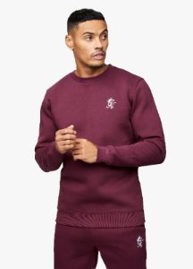 Gym King Fundamental Fleece Crew - Wine Red sold by The Gym King