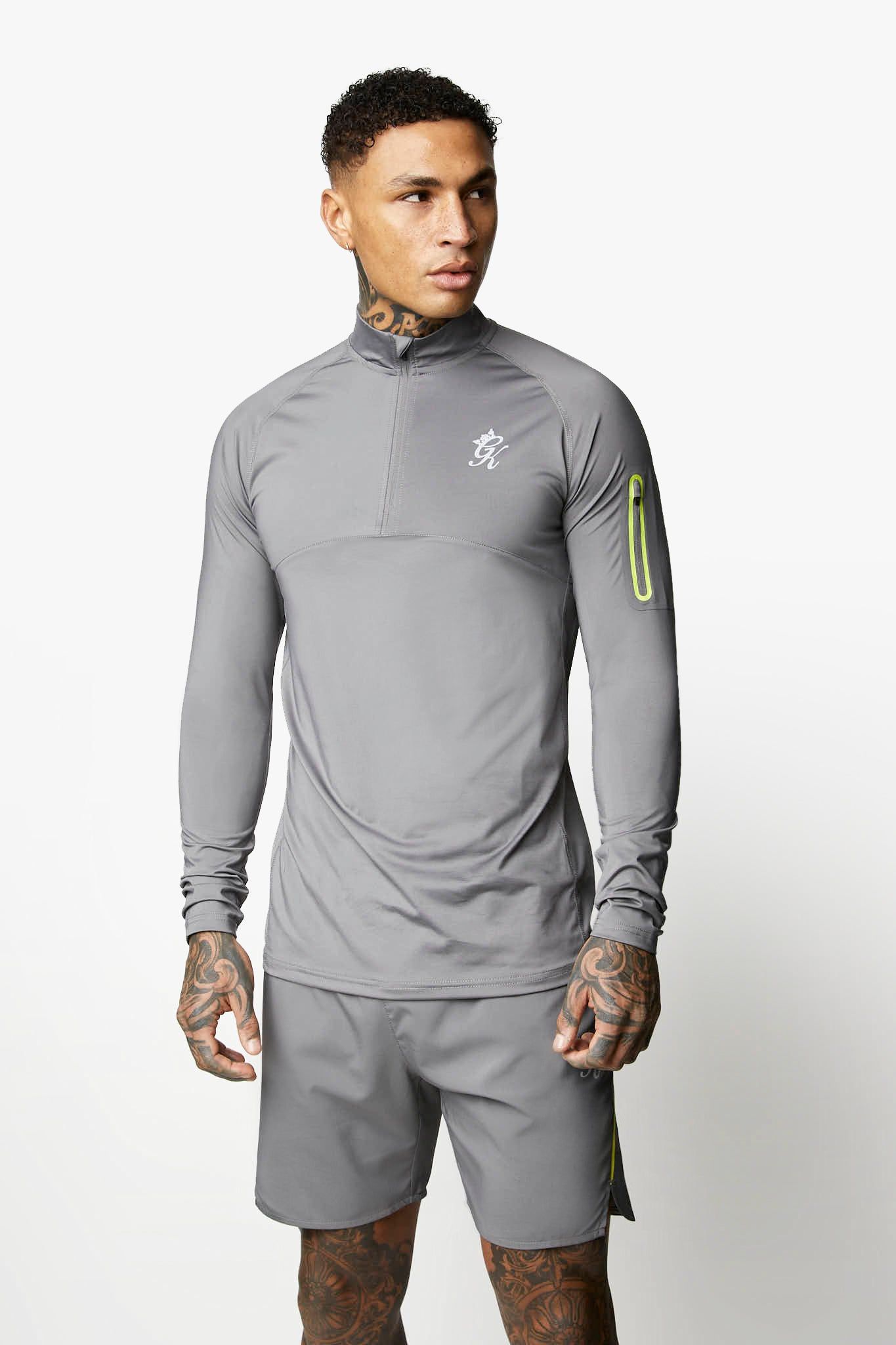 Gym King Contrast Flex 1/4 Zip - Fossil Grey sold by The Gym King product image thumbnail 9