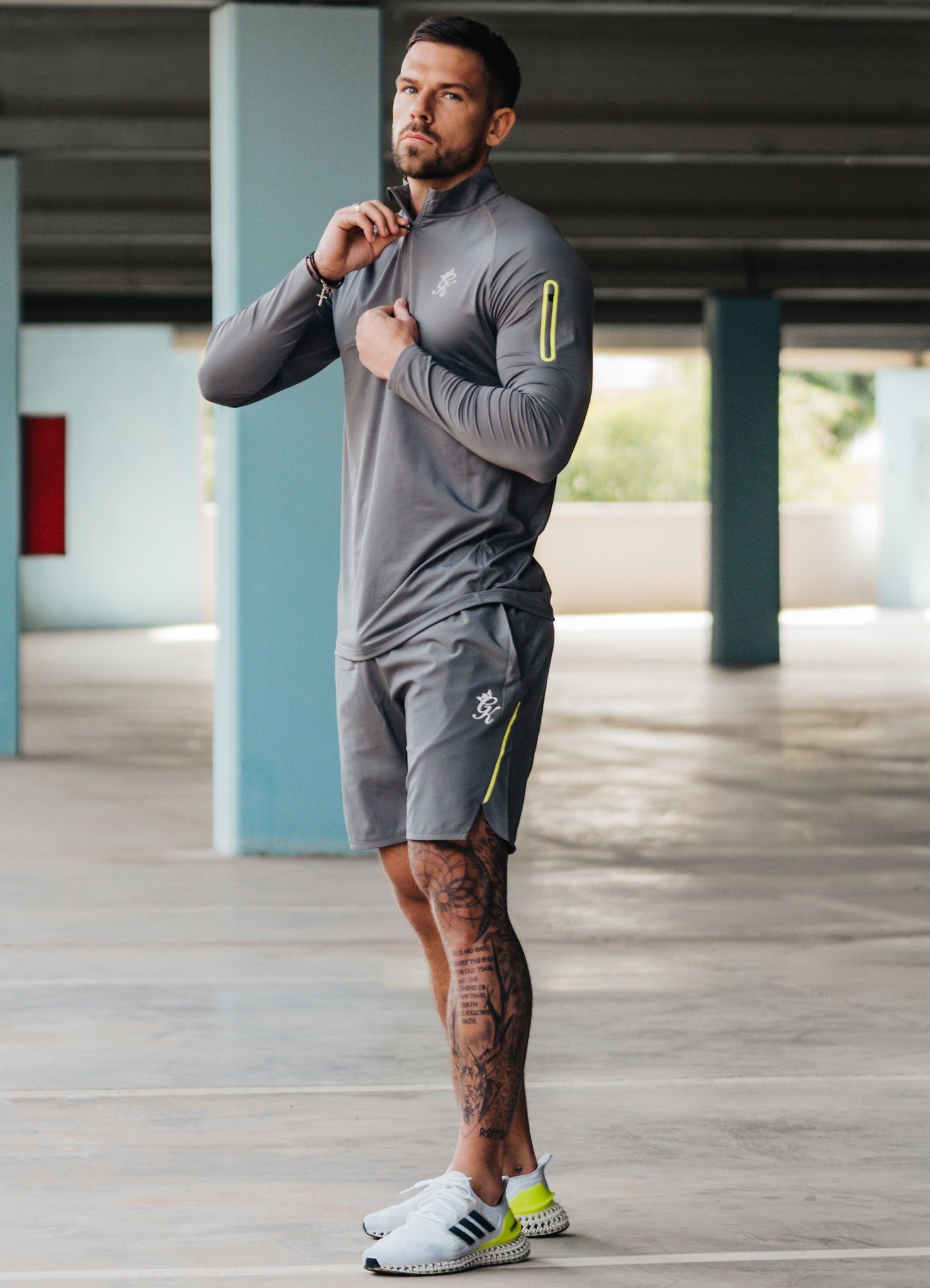 Gym King Contrast Flex 1/4 Zip - Fossil Grey sold by The Gym King product image thumbnail 3