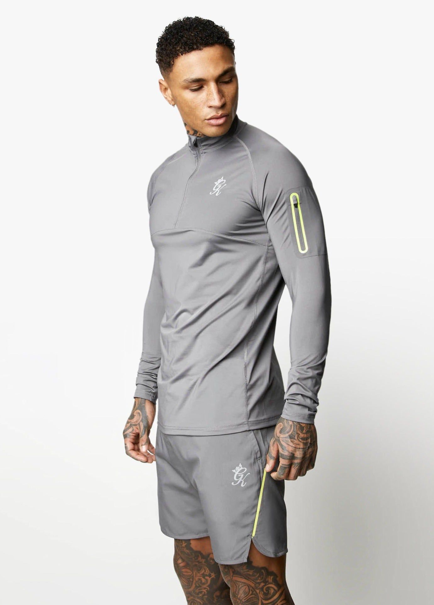 Gym King Contrast Flex 1/4 Zip - Fossil Grey sold by The Gym King product image thumbnail 11
