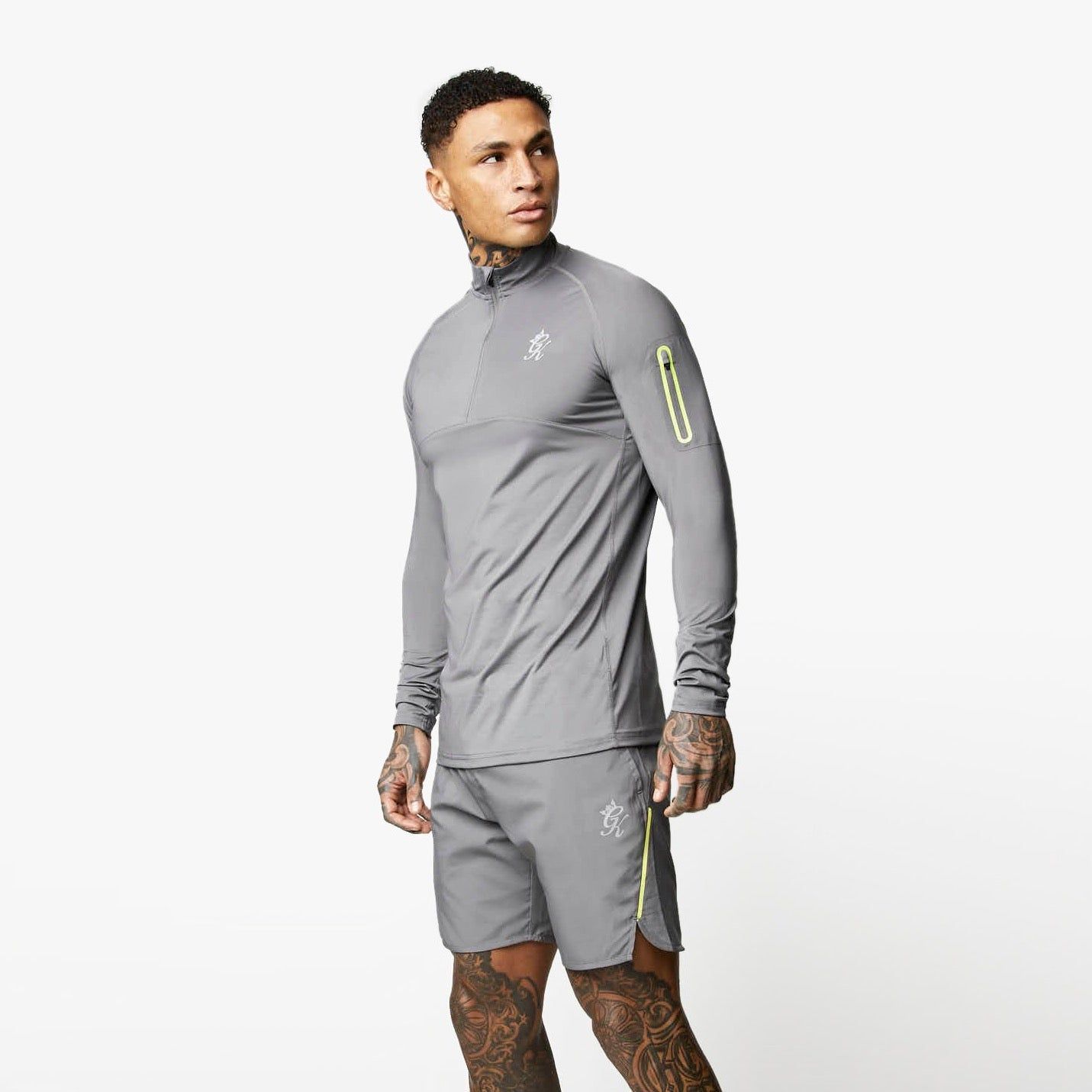 Gym King Contrast Flex 1/4 Zip - Fossil Grey sold by The Gym King product image thumbnail 2
