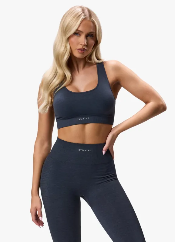 Gym King Results 2.0 Seamless Full Zip Funnel - Midnight Blue sold by The Gym King