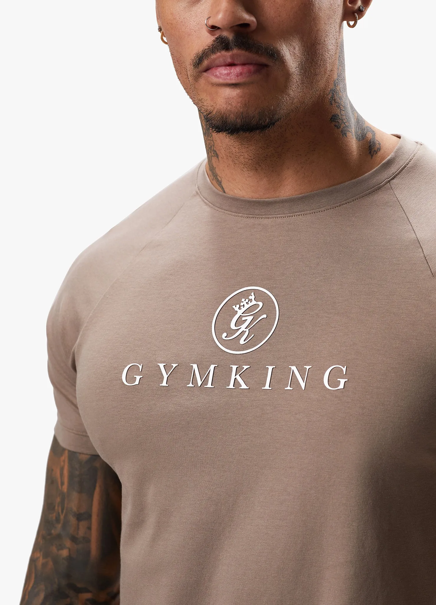 Gym King Pro Logo Jersey Tee - Dark Taupe sold by The Gym King product image thumbnail 4