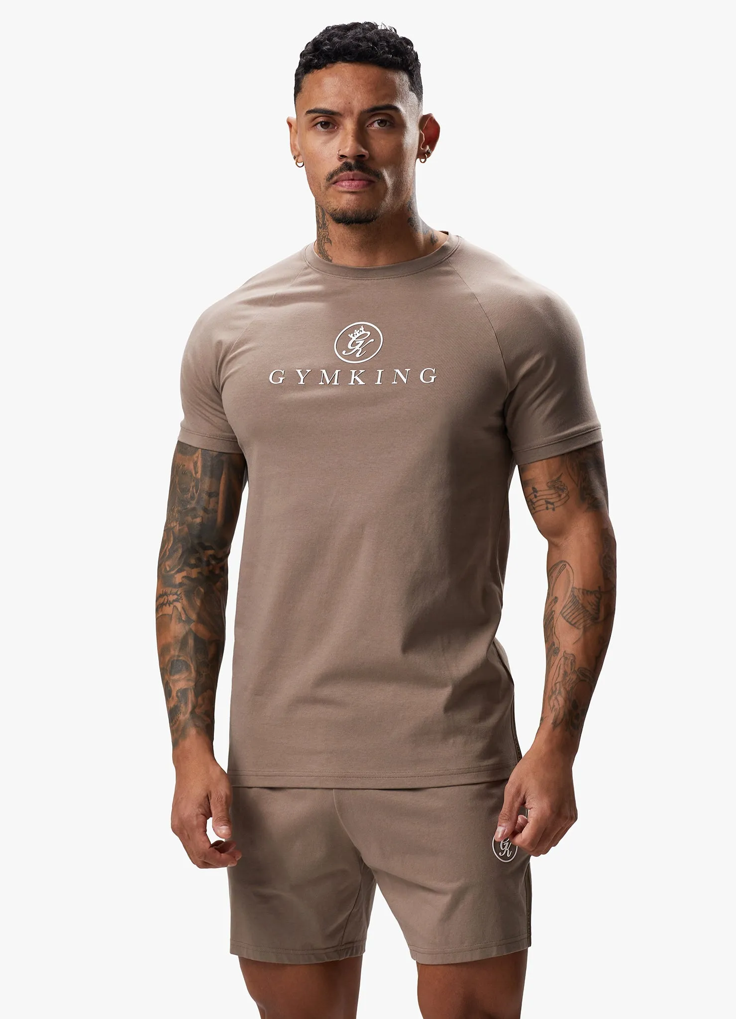 Gym King Pro Logo Jersey Tee - Dark Taupe sold by The Gym King