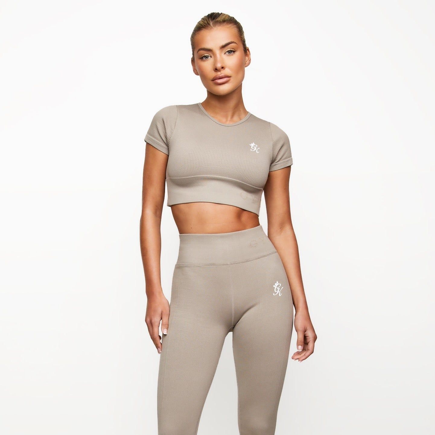 Gym King Formation Seamless Rib Short Sleeve Top - Taupe sold by The Gym King product image thumbnail 2
