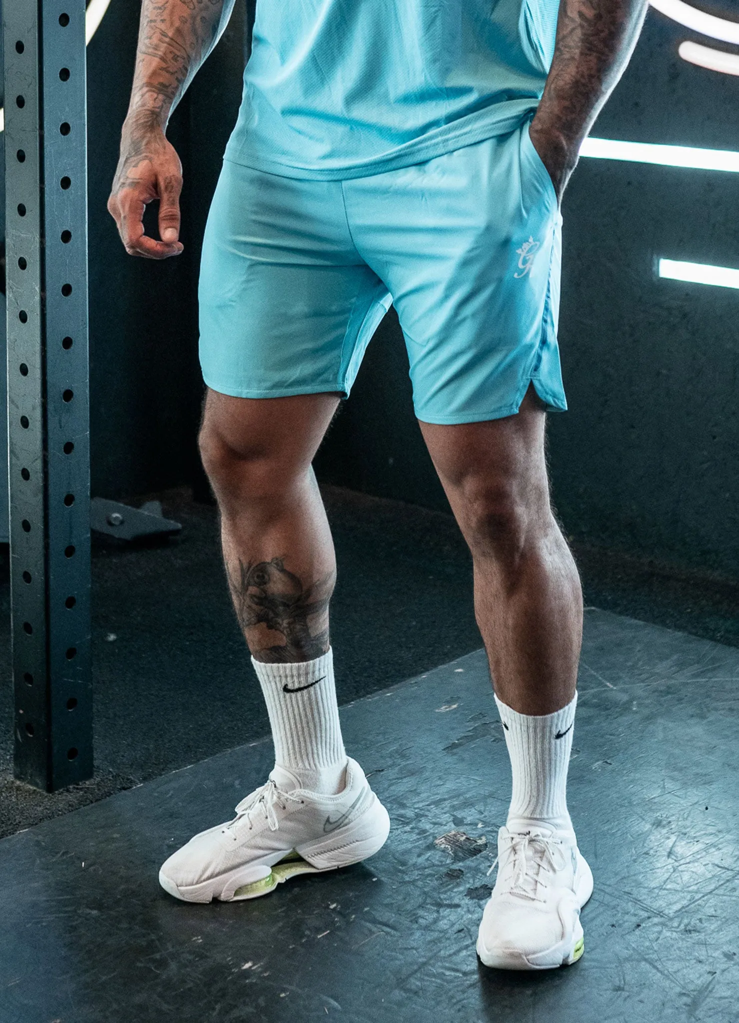 Gym King Contrast Flex 6" Short - Aqua/Blue sold by The Gym King product image thumbnail 3