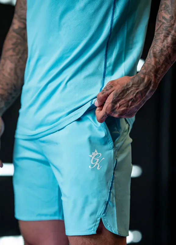 Gym King Contrast Flex 6" Short - Aqua/Blue sold by The Gym King