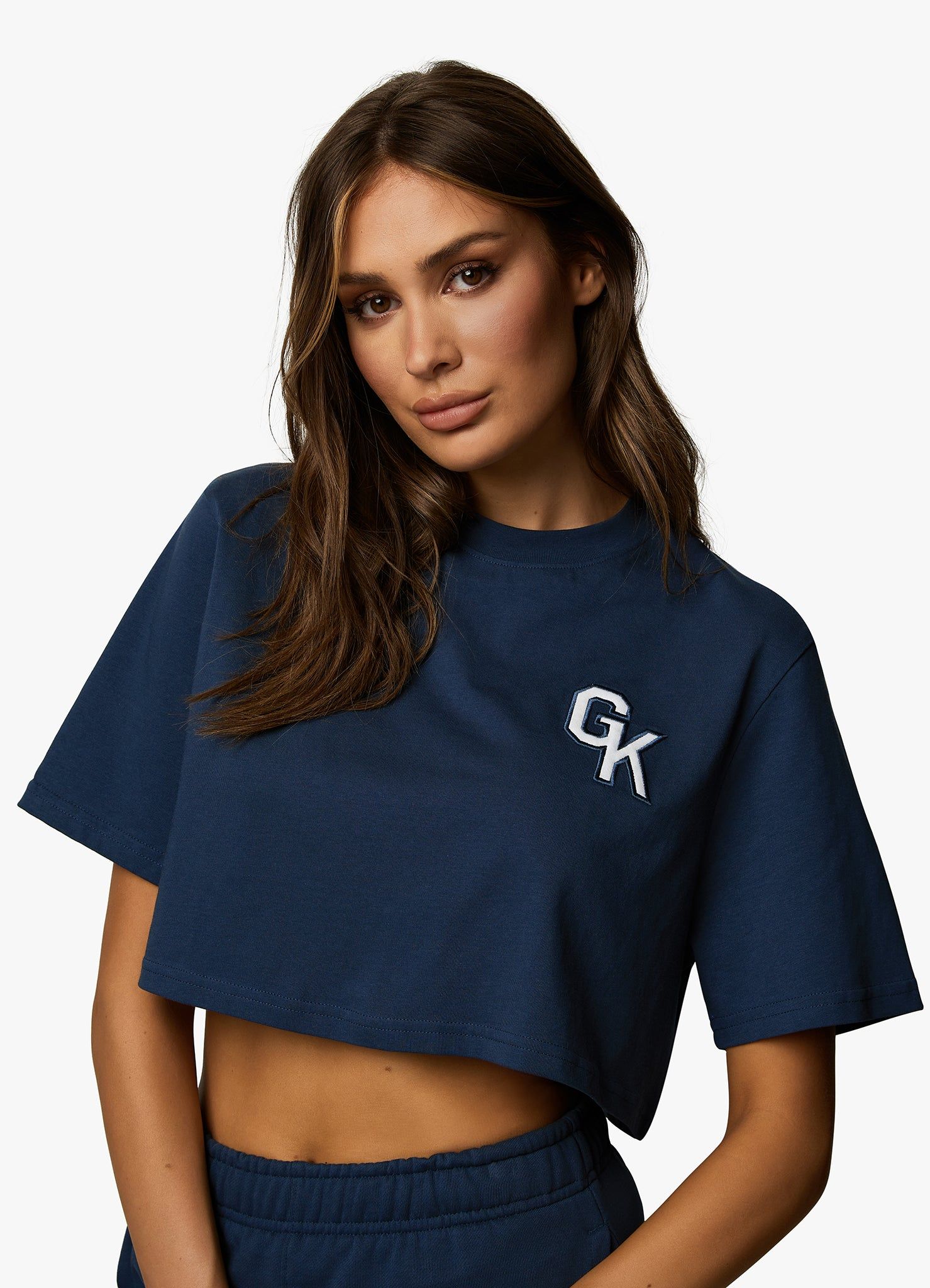 Gym King Varsity Crop Tee - Oxford Blue sold by The Gym King product image thumbnail 5