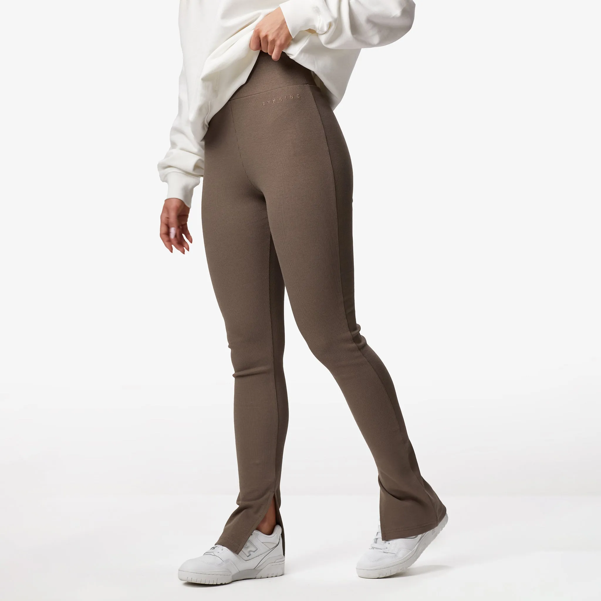 Gym King Refresh Split Hem Rib Legging - Deep Mink sold by The Gym King product image thumbnail 2