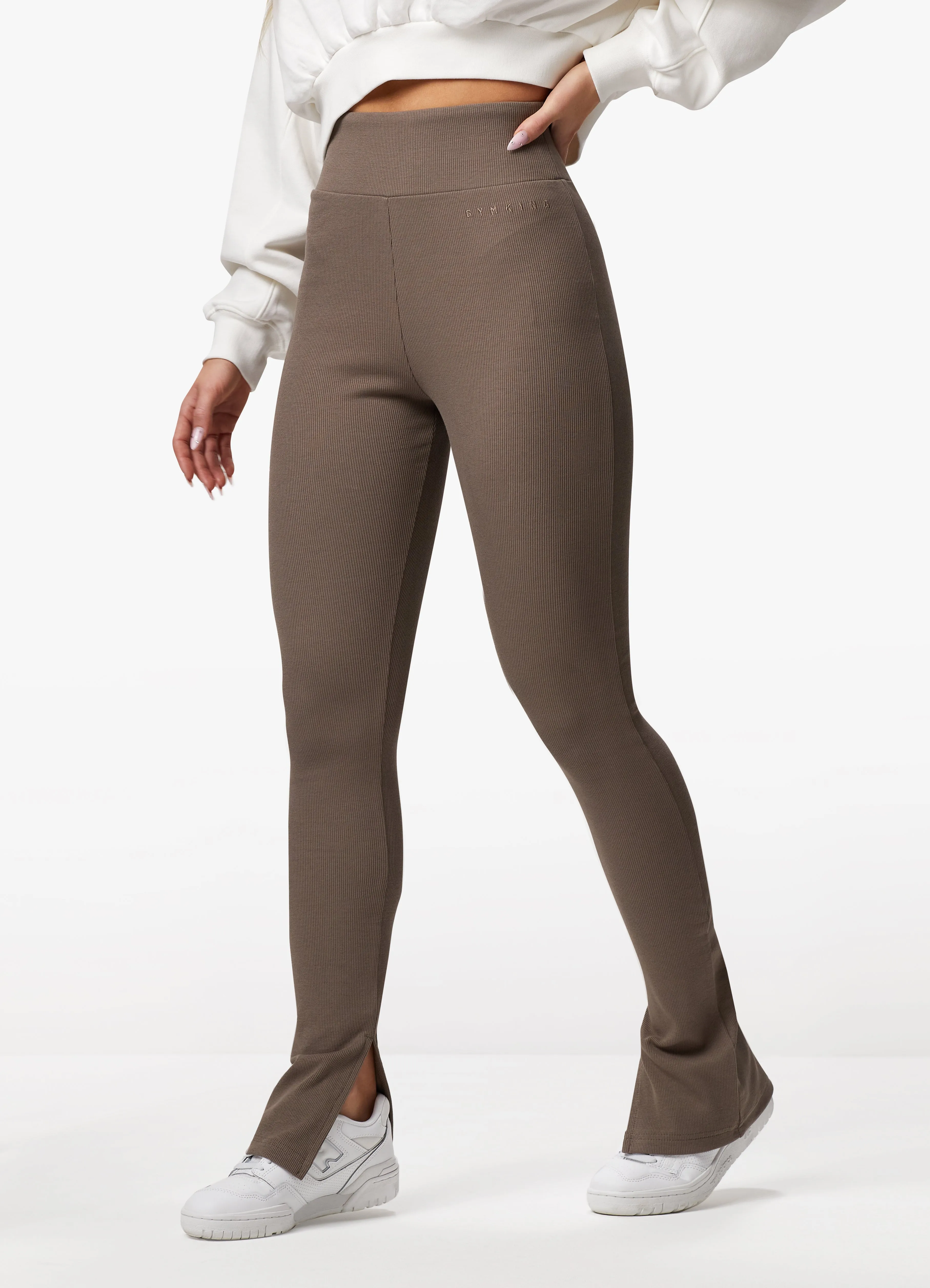 Gym King Refresh Split Hem Rib Legging - Deep Mink sold by The Gym King
