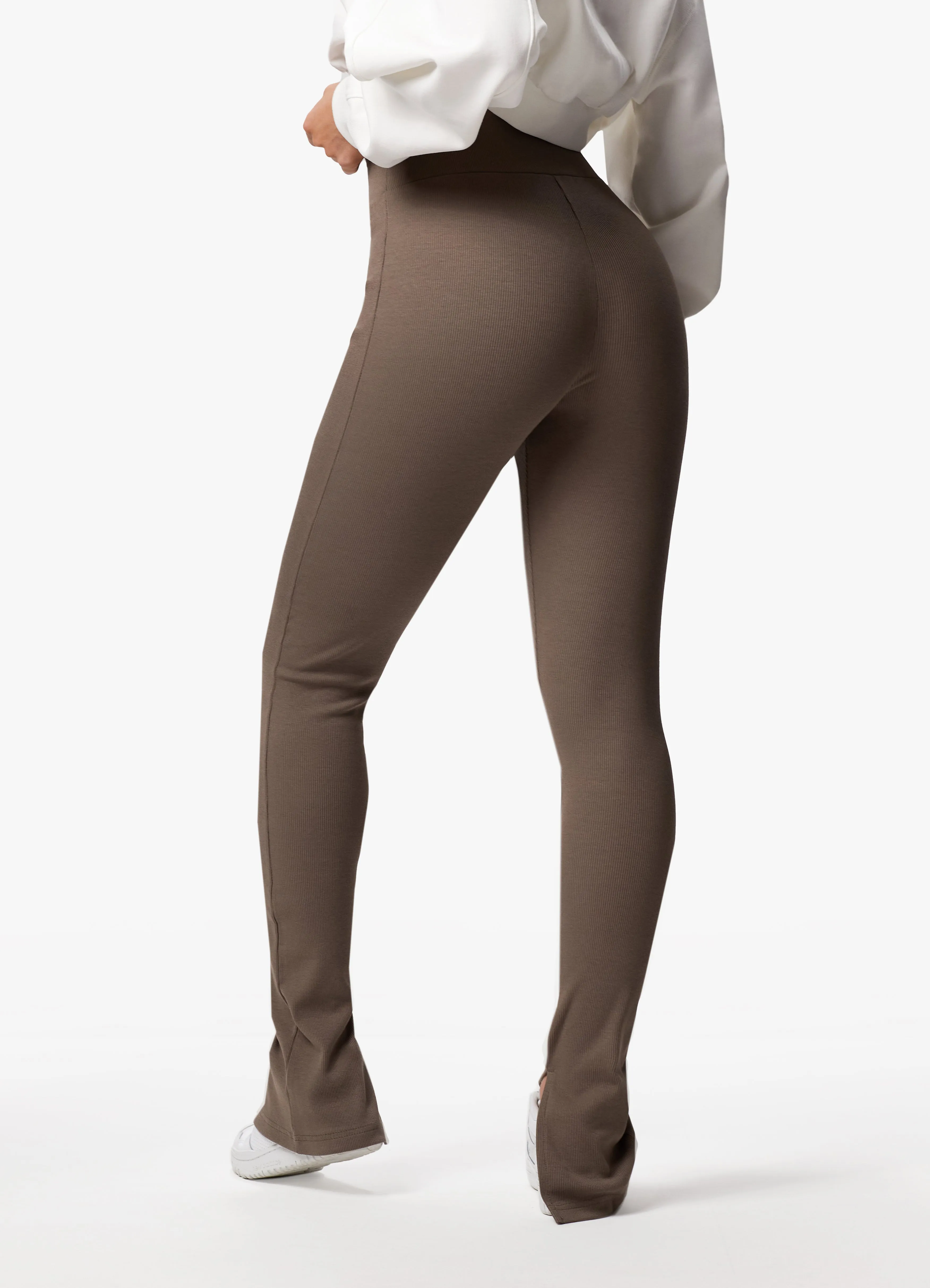 Gym King Refresh Split Hem Rib Legging - Deep Mink sold by The Gym King product image thumbnail 3