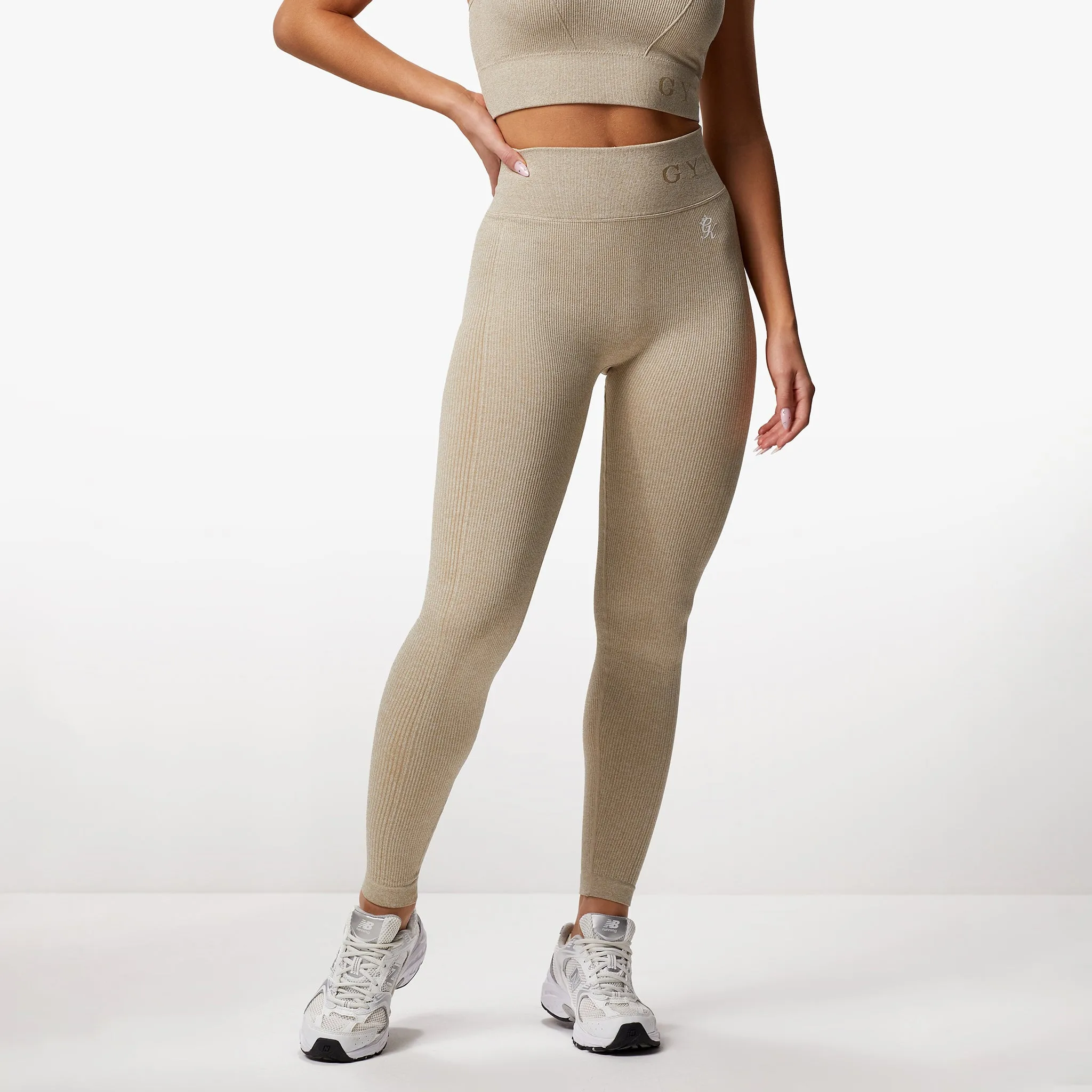 Gym King Formation Rib Legging - Oatmeal Marl sold by The Gym King product image thumbnail 2