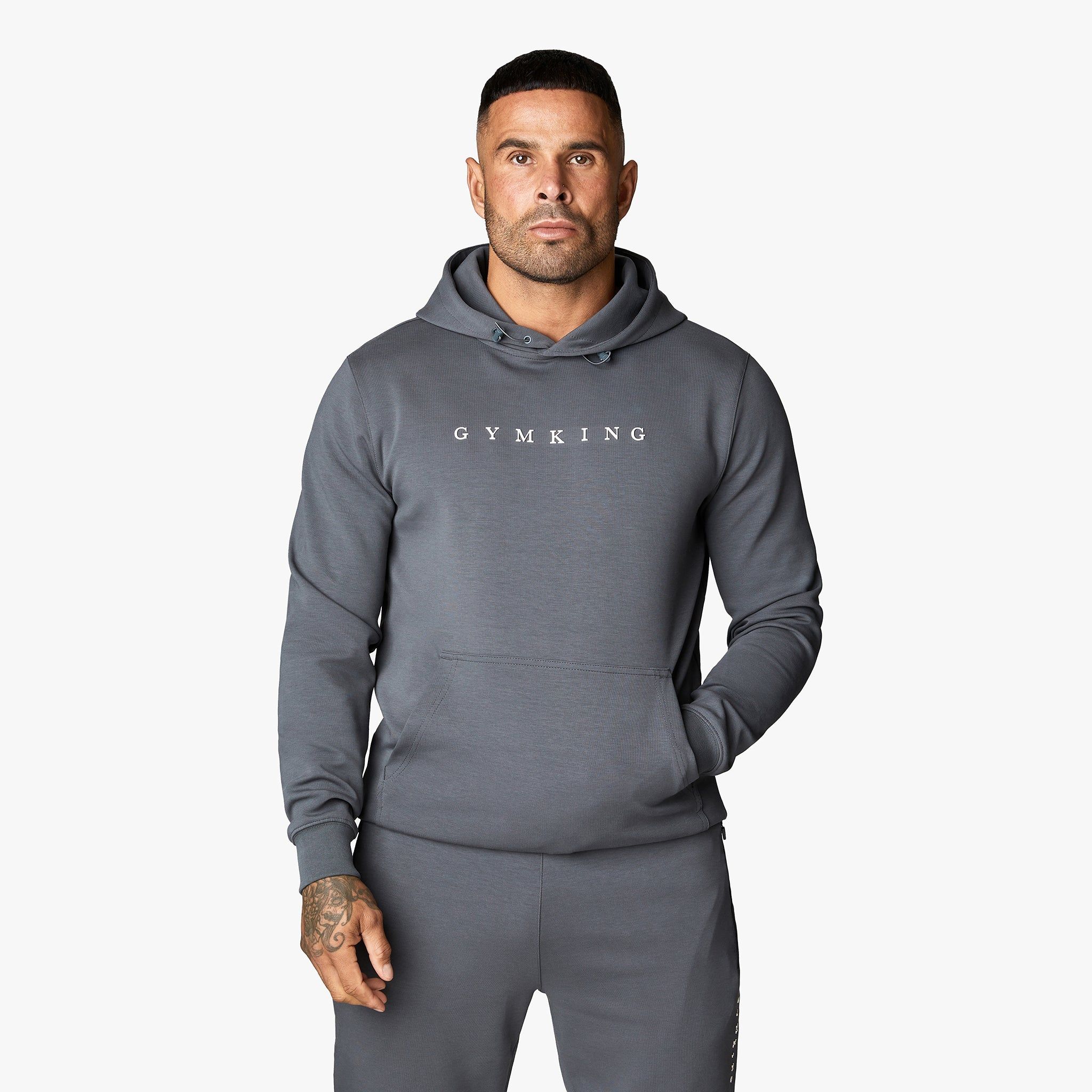 Gym King Linear Print Interlock Hood - Graphite sold by The Gym King product image thumbnail 2