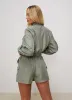 Gym King Satin Cargo Bomber - Dusky Sage sold by The Gym King