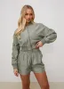 Gym King Satin Cargo Bomber - Dusky Sage sold by The Gym King
