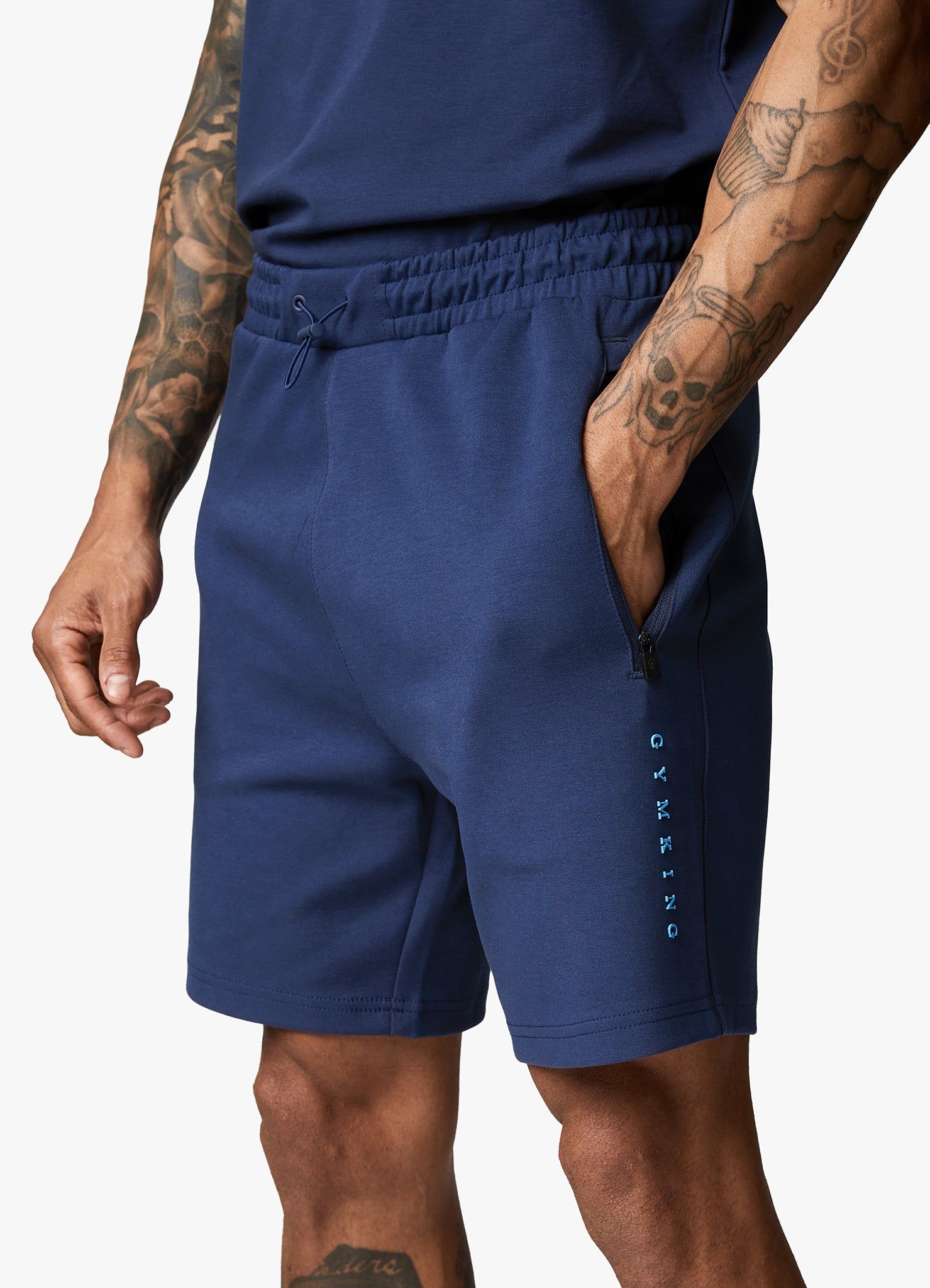 Gym King Linear Print Interlock Short - Moonlight Blue sold by The Gym King