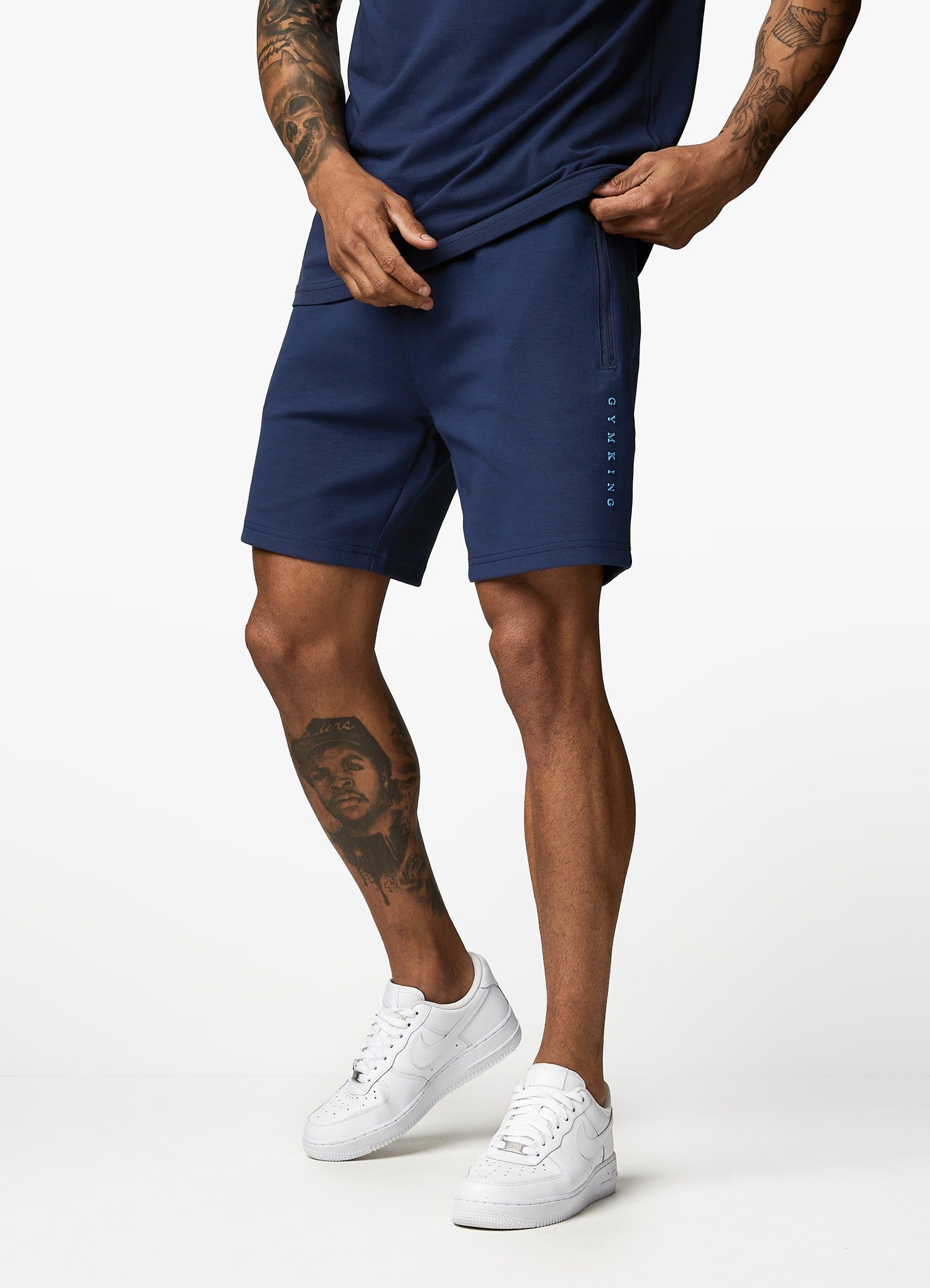 Gym King Linear Print Interlock Short - Moonlight Blue sold by The Gym King product image thumbnail 2