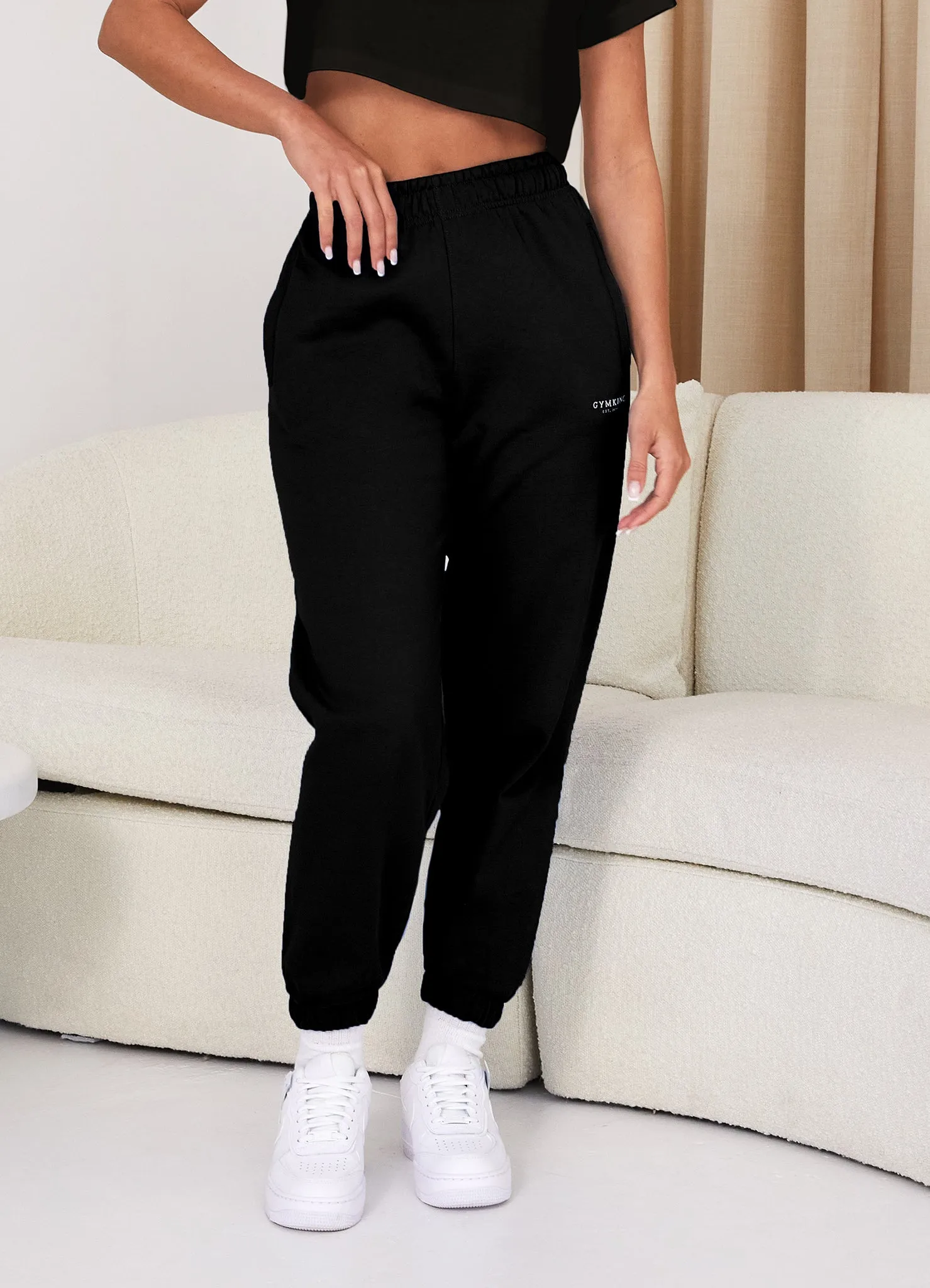 Gym King Established Relaxed Jogger - Black/White sold by The Gym King