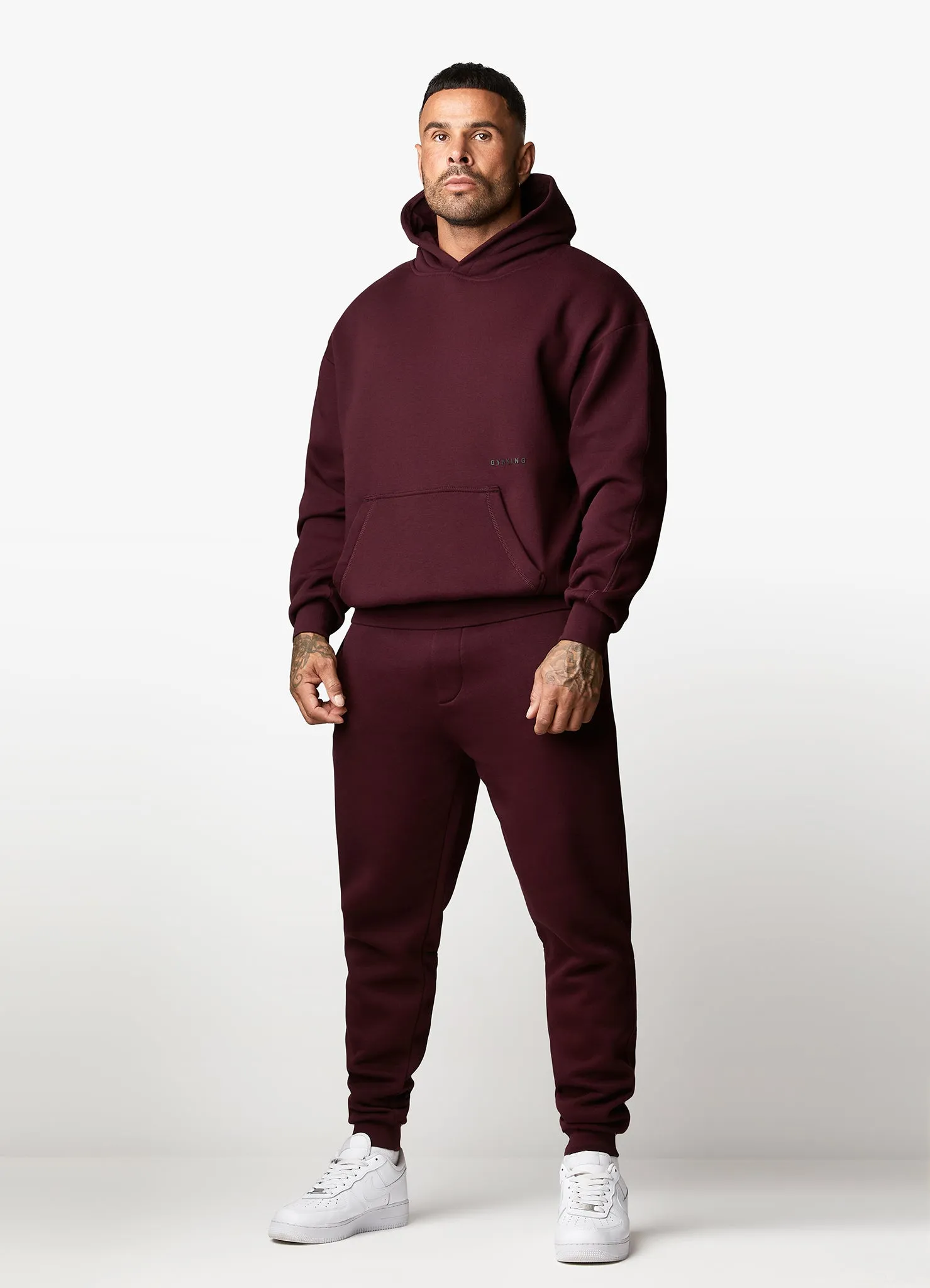 Gym King Outline Print Hood Tracksuit - Burgundy sold by The Gym King product image thumbnail 4
