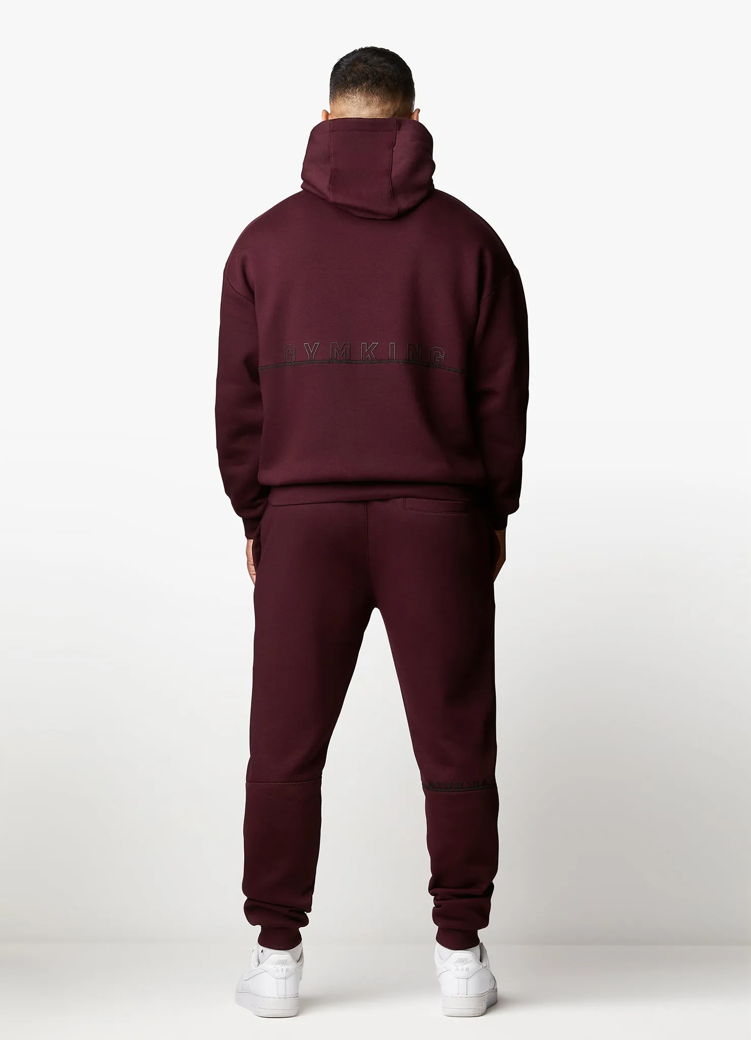 Gym King Outline Print Hood Tracksuit - Burgundy sold by The Gym King
