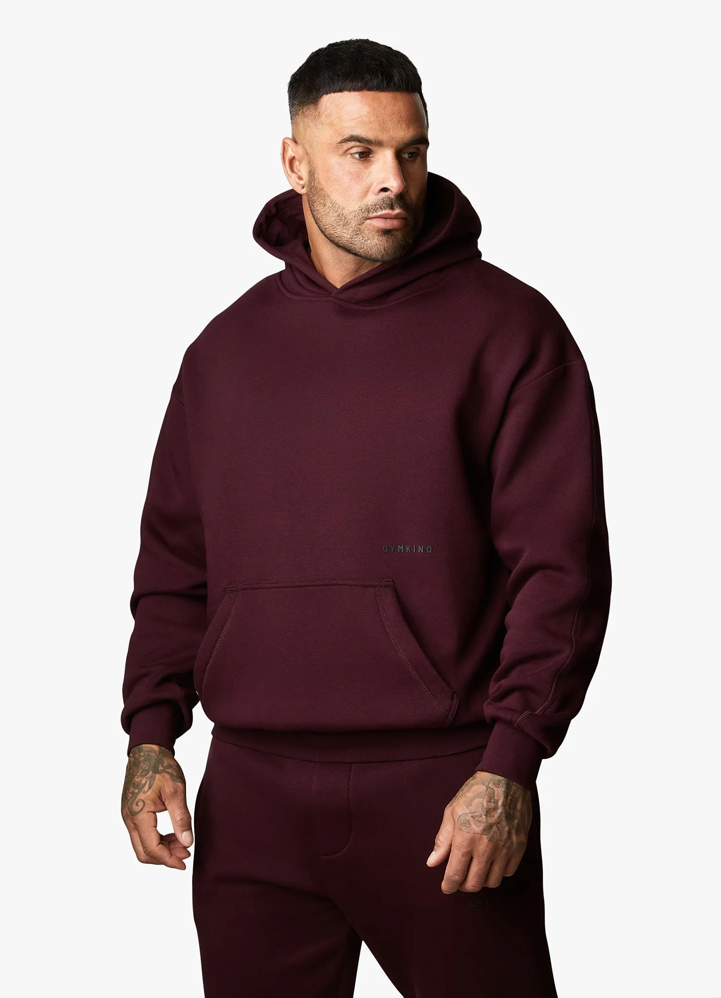 Gym King Outline Print Hood Tracksuit - Burgundy sold by The Gym King product image thumbnail 3