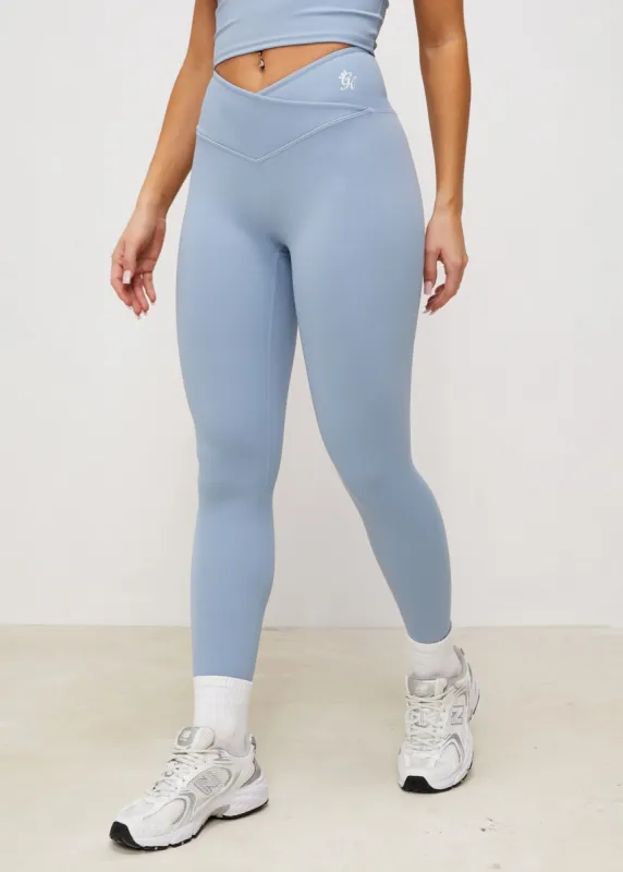 Gym King 365 Wrap Over Legging - Powder Blue sold by The Gym King