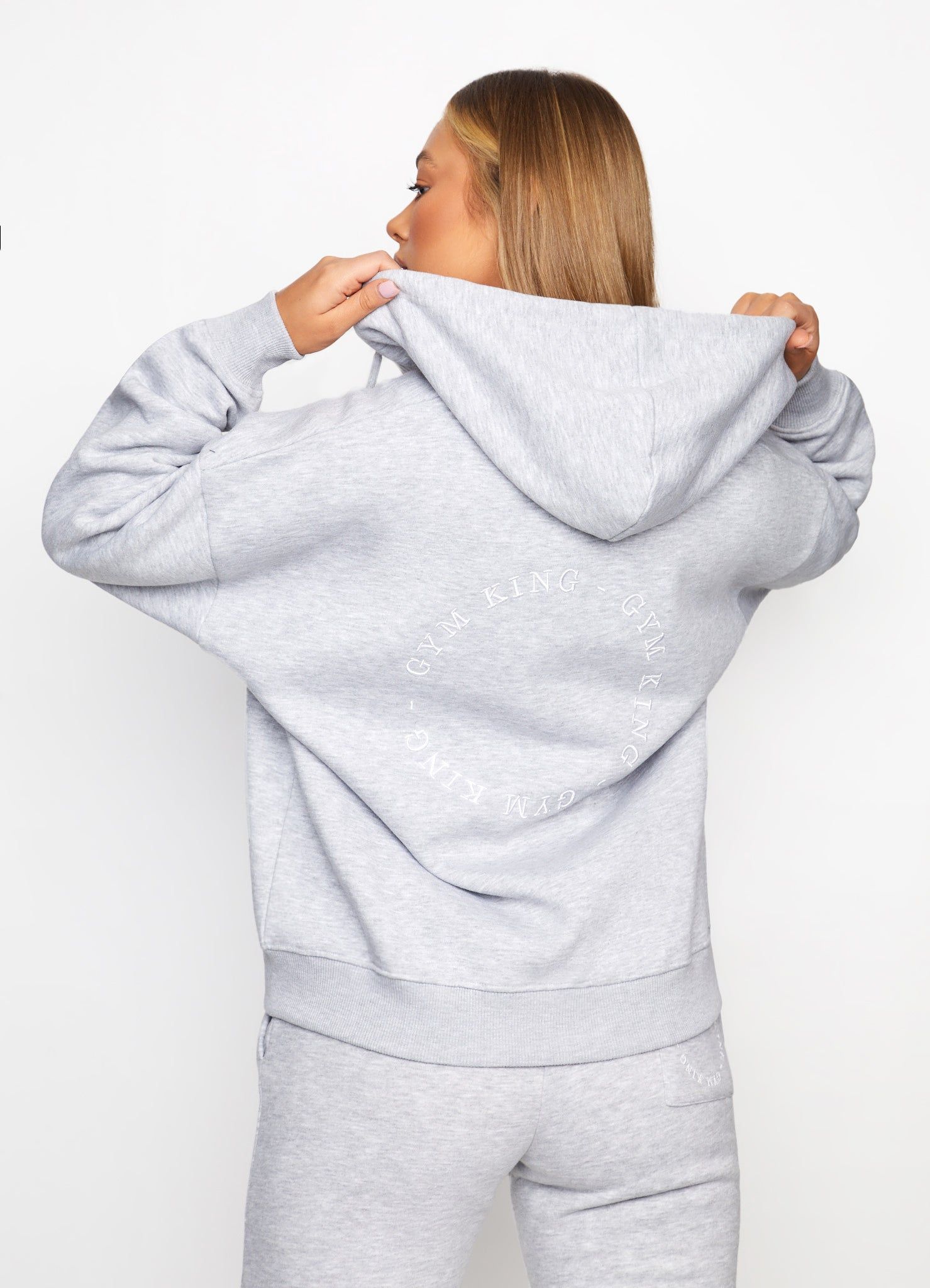 Gym King Recharge Full Zip Hoodie - Grey Marl sold by The Gym King