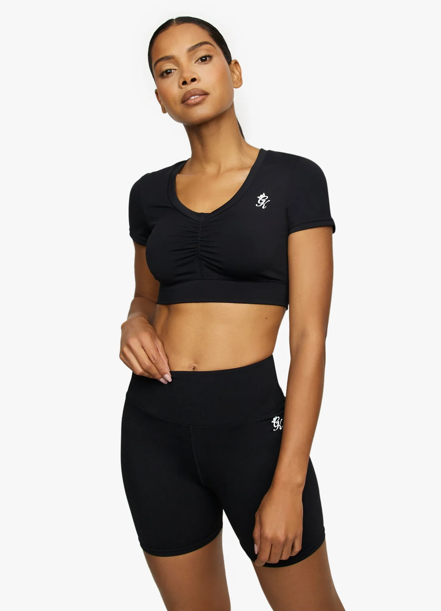 Gym King Scrunch Cap Sleeve Tee - Black sold by The Gym King