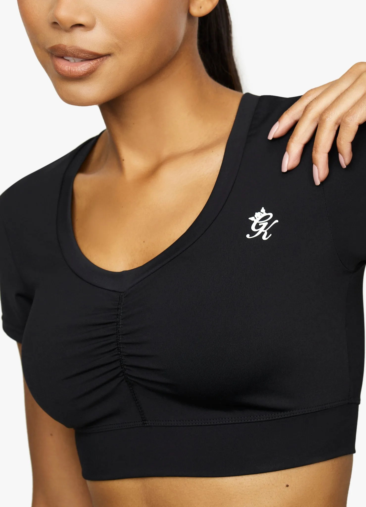 Gym King Scrunch Cap Sleeve Tee - Black sold by The Gym King product image thumbnail 4